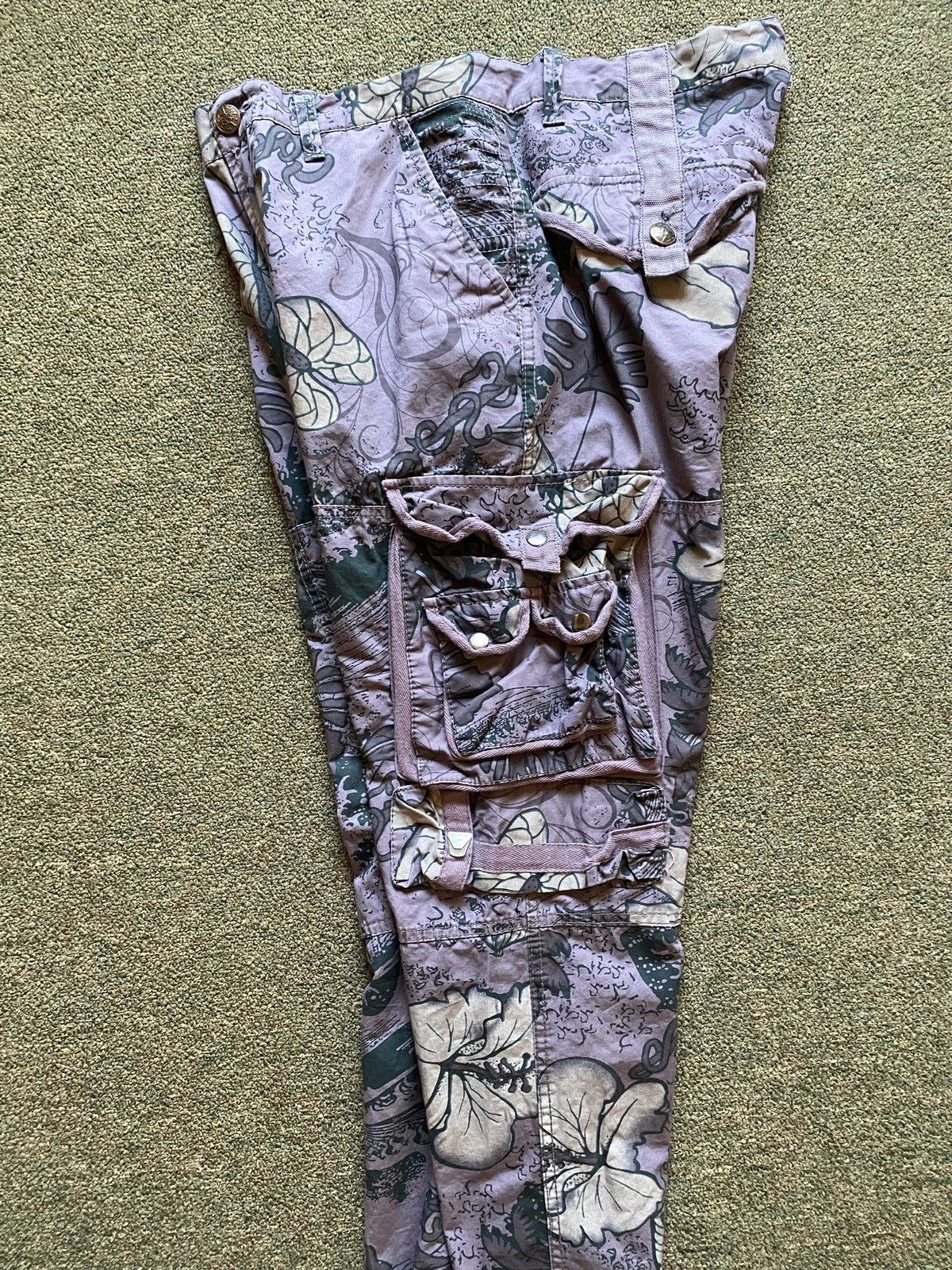 Request Jeans × Vintage Y2K Request Hawaiian Print Cargo Pants Size US 34 / EU 50 - 3 Thumbnail