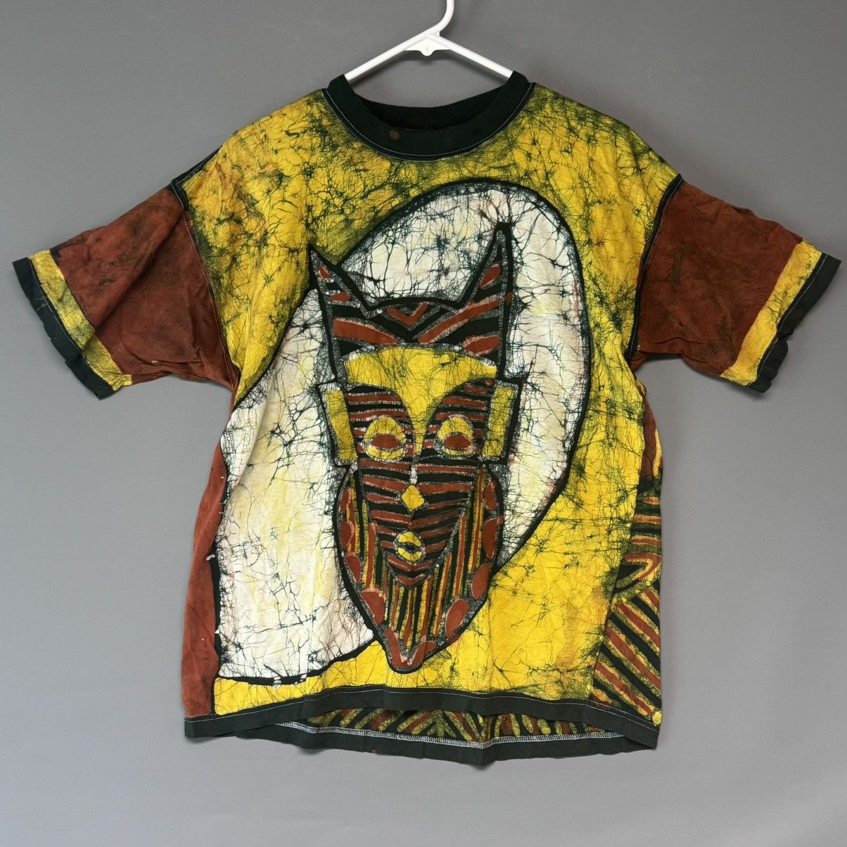 Other Handmade African Batik T-Shirt Tribal Mask Geometric Chalice Size US L / EU 52-54 / 3 - 1 Thumbnail