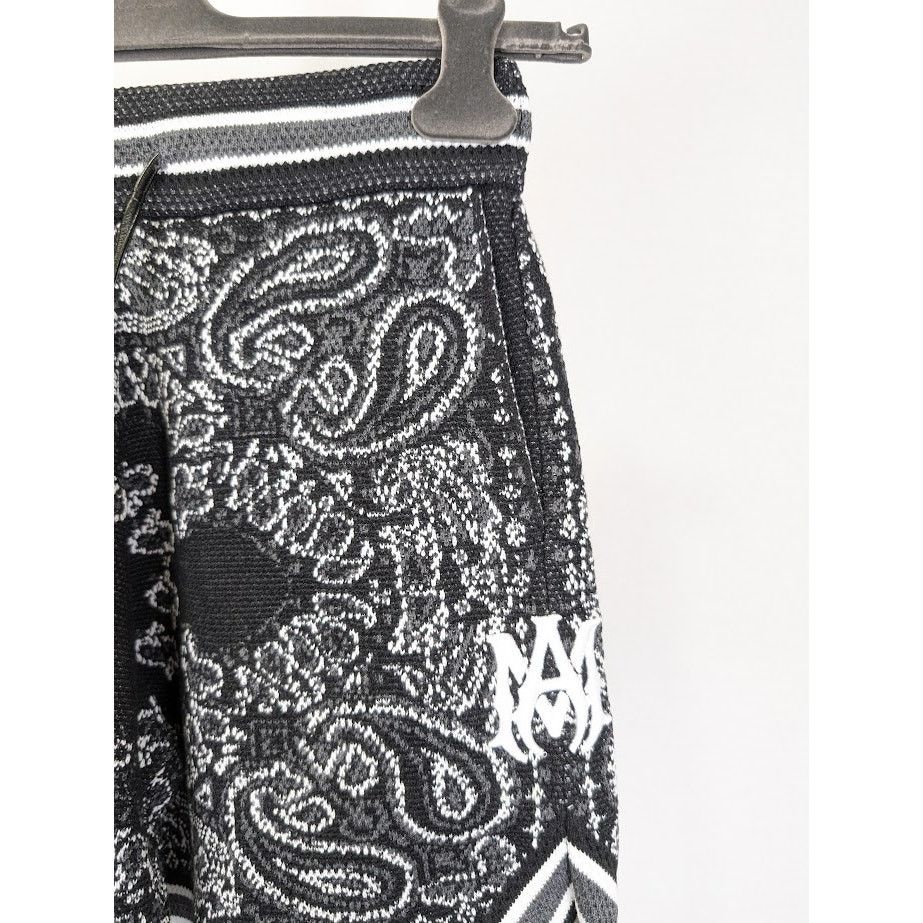 Amiri o1rshd1 Bandana B-Ball Shorts in Black/Grey Size US 28 / EU 44 - 7 Thumbnail
