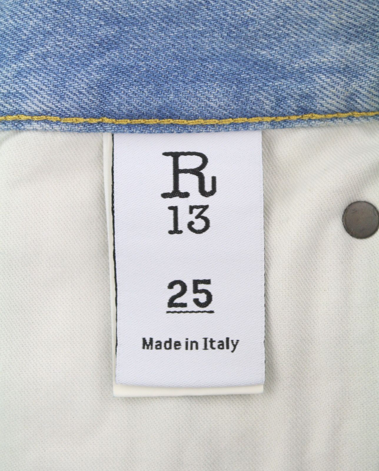 R13 CROSS OVER 25 Washed Denim Blue Asymmetrical Shorts 86146 Size 25" / US 0 / IT 36 - 8 Thumbnail