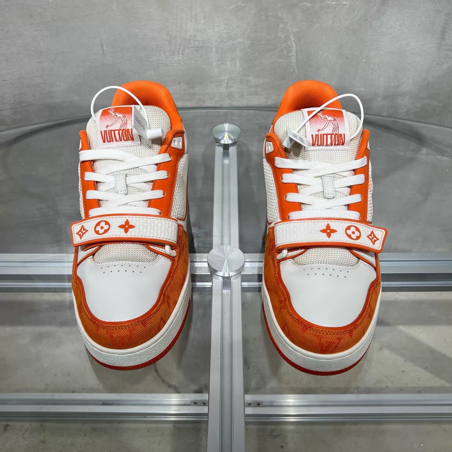 Louis Vuitton LV Trainer White Orange UK8.5/42.5 Size US 9.5 / EU 42-43 - 1 Thumbnail