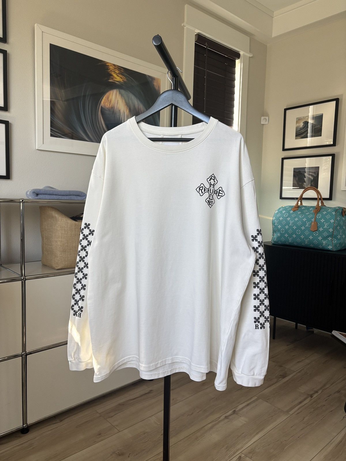 Rhude LONG SLEEVE TEE - BIKER CROSS LOGO Size US XXL / EU 58 / 5 - 3 Thumbnail