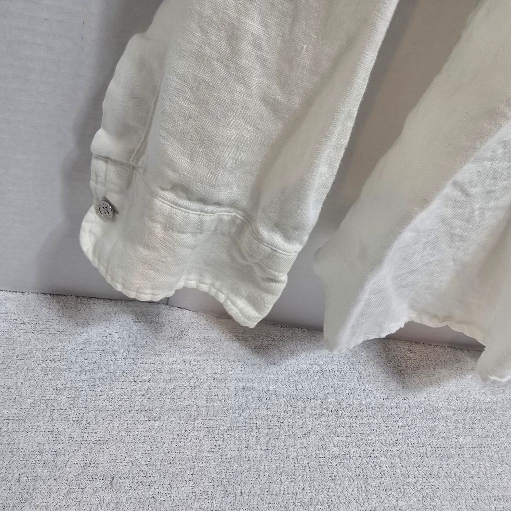 Chaps Women's Chaps White Linen Button Down Shirt L Size L / US 10 / IT 46 - 5 Thumbnail