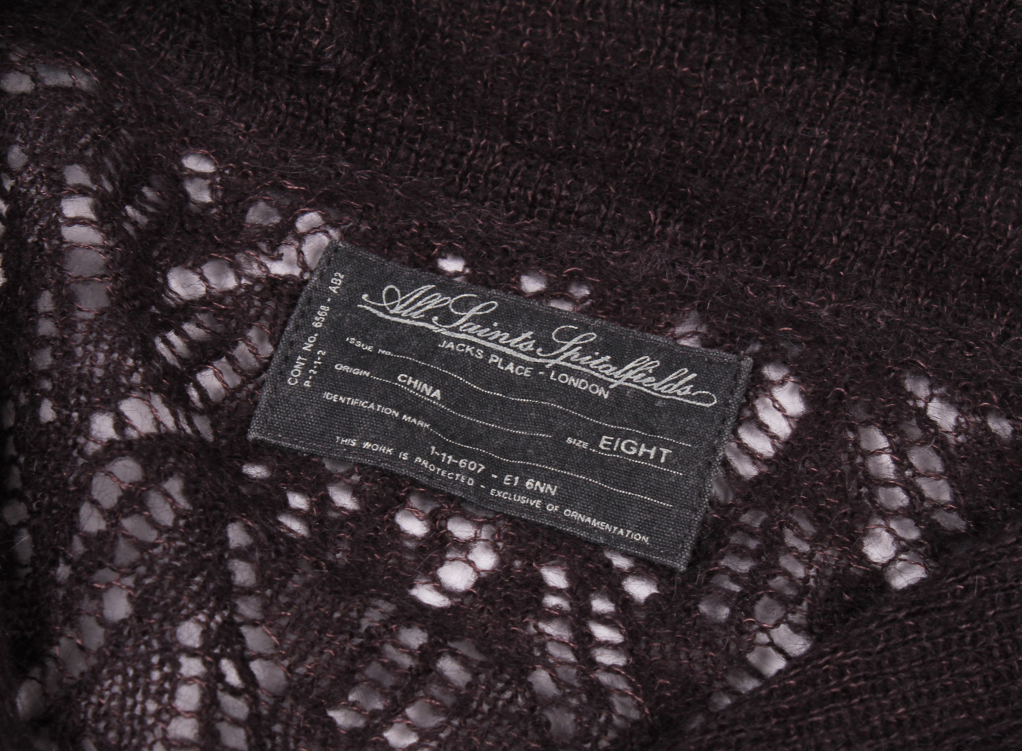 Allsaints Allsaints Grunge Mohair Blend Crochet Wrap Cardigan Size S / US 4 / IT 40 - 4 Thumbnail