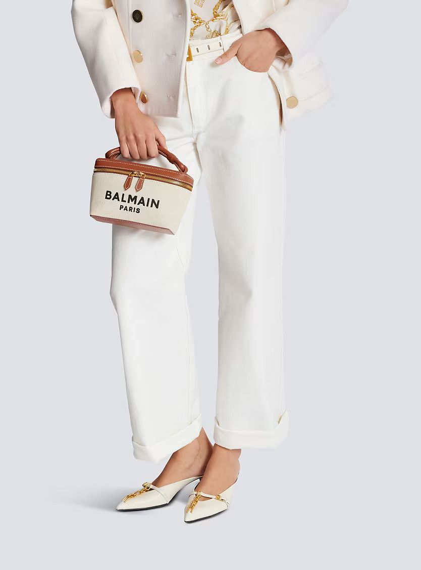 Balmain o1mt1gz0326 Size: OS / B-Buzz Satchel Bag in Beige Size ONE SIZE - 7 Thumbnail