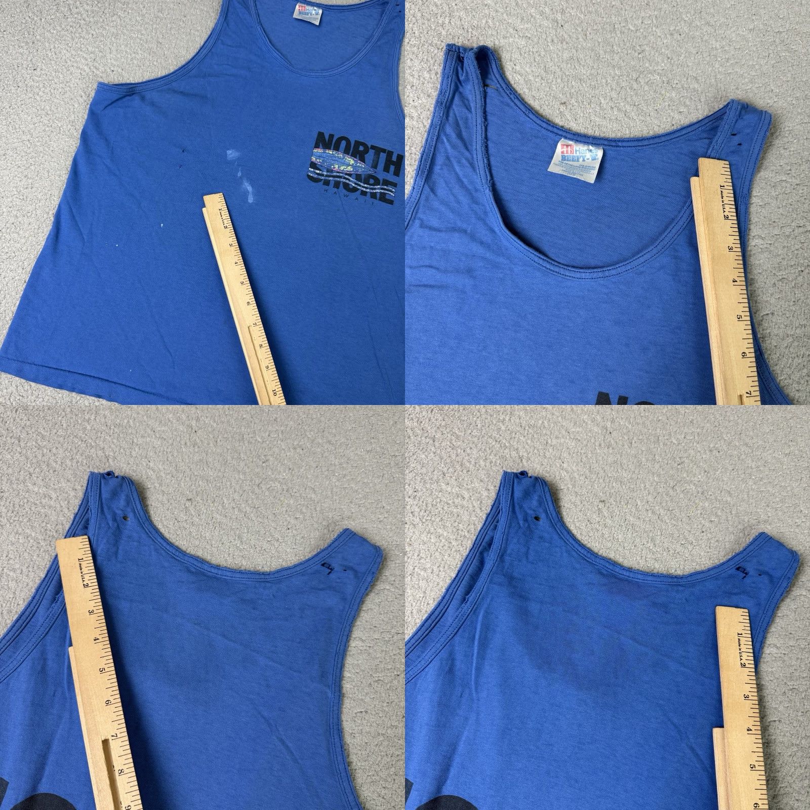 Hanes VINTAGE North Shore Tank Top Mens Large Blue USA Hawaii Surfing Rare Hanes Shirt Size US L / EU 52-54 / 3 - 8 Thumbnail