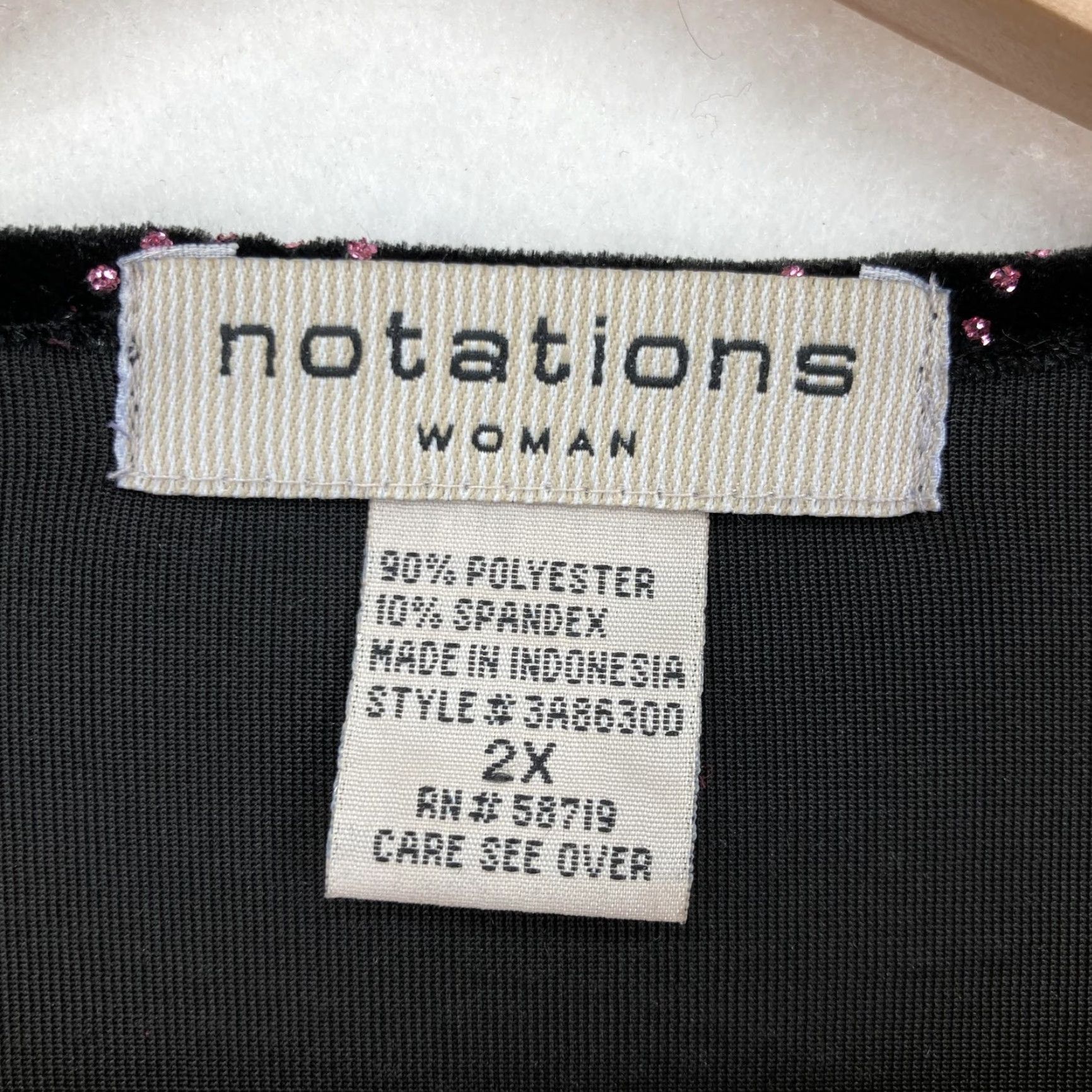 Vintage VINTAGE Notations Jacket Womens 2X Black Velvet Open Front Long Sleeve Sparkle Glitter Rhinestone Geometric Party/Cocktail Formal Women Size XXL / US 16-18 / IT 52-54 - 4 Thumbnail