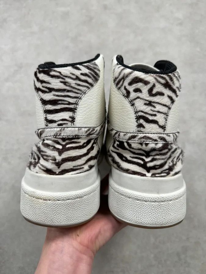 Saint Laurent Paris FW2023 Saint Laurent Zebra Fur White Leather High Sneakers Size US 9 / EU 42 - 7 Thumbnail