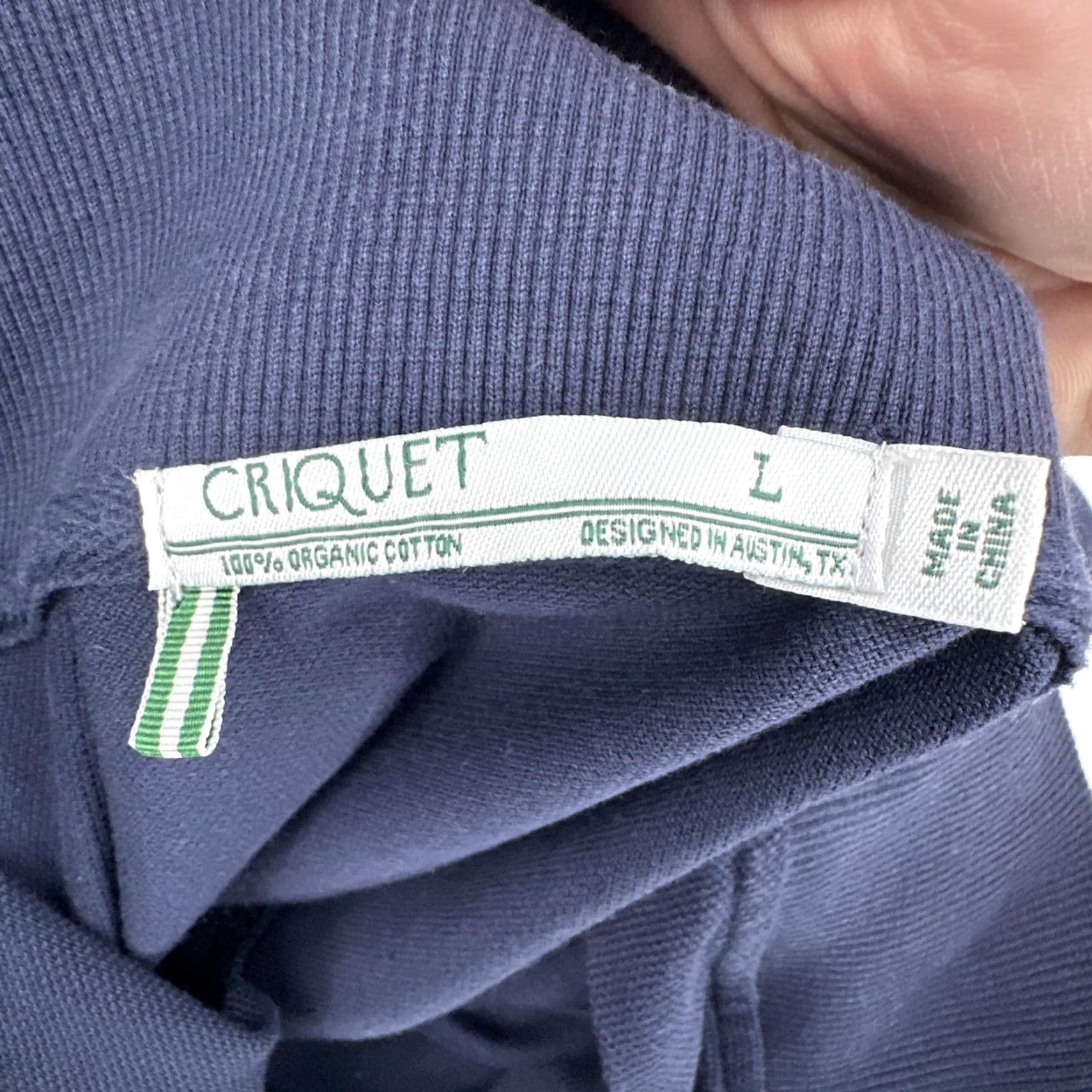 Vintage Criquet Mens Large Blue Golf Sweater Quarter Zip Mock Neck Organic Cotton Pocket Size US L / EU 52-54 / 3 - 3 Thumbnail