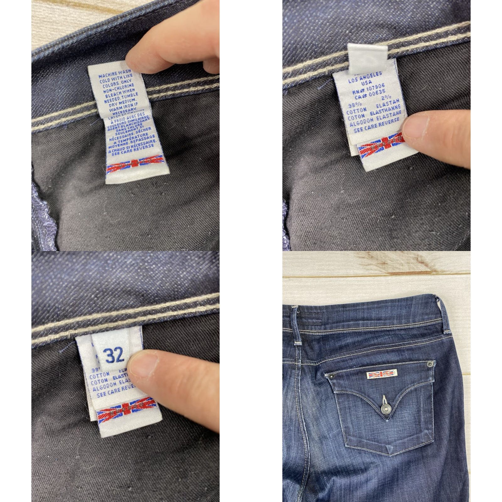 Hudson HUDSON Jeans Womens 32 Dark Wash Distressed Low Rise Western Style Straight Jeans Size 24" / US 00 / IT 34 - 8 Thumbnail