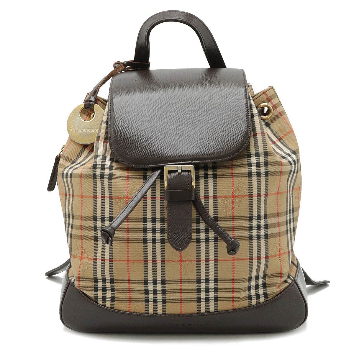 Burberry Burberry Burberry Nova Check Shadow Horse Canvas/Leather Backpack Canvas Backpack in Very Good Condition Size ONE SIZE - 1 Thumbnail