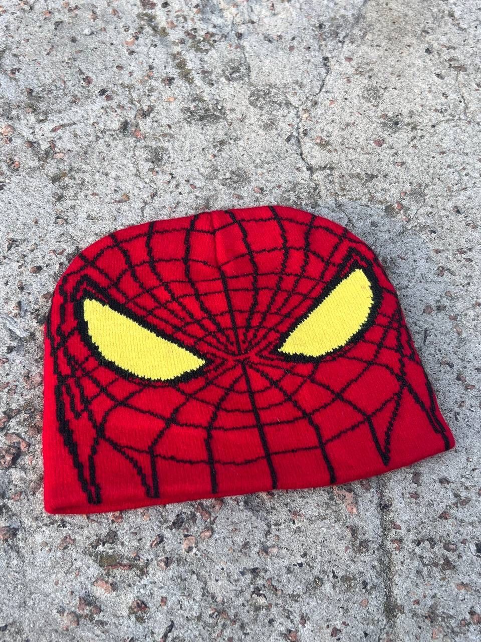 Japanese Brand × Vintage Y2k Spider Man Beanie Hat Eye Big Logo 00s Size ONE SIZE - 3 Thumbnail