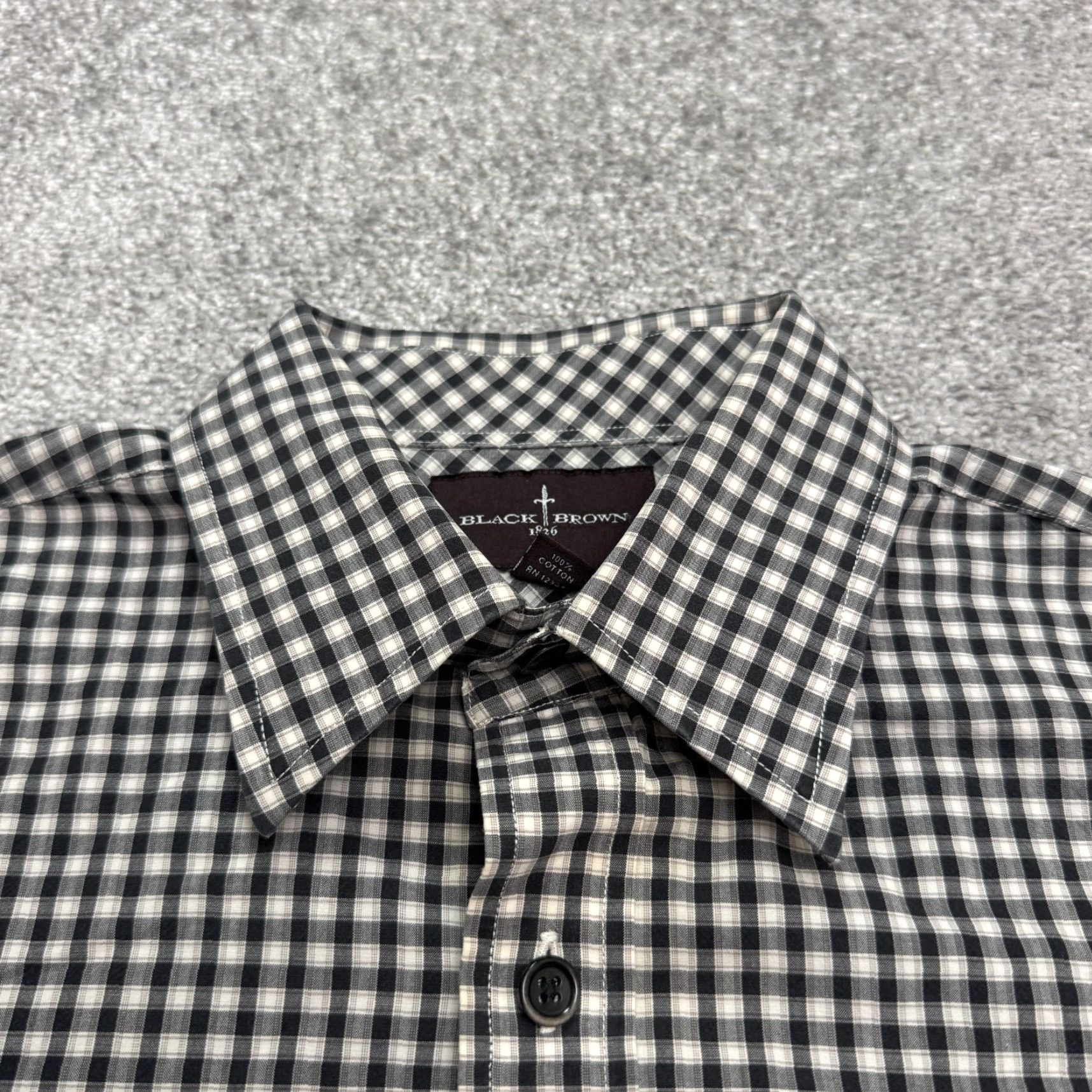 Vintage Black Brown 1826 Button-Down Shirt Mens M Gingham Cotton Long Sleeve Casual Shirt Size US M / EU 48-50 / 2 - 3 Thumbnail