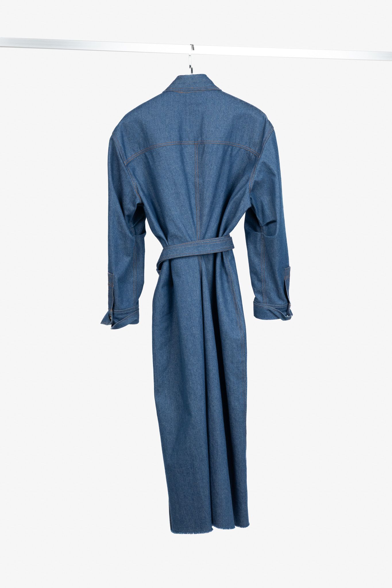 Other Marmar Halim Blue Denim Buttoned Belted Shirt Dress Size XL / US 12-14 / IT 48-50 - 2 Thumbnail
