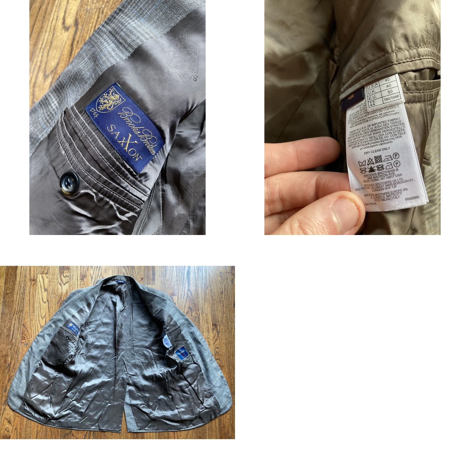 Brooks Brothers Brooks Brothers Blazer Men Size 40 Regular Wool Plaid Brown 1818 Madison Jacket 40R Saxxon Wool Brown Mens Size 40R - 9 Thumbnail
