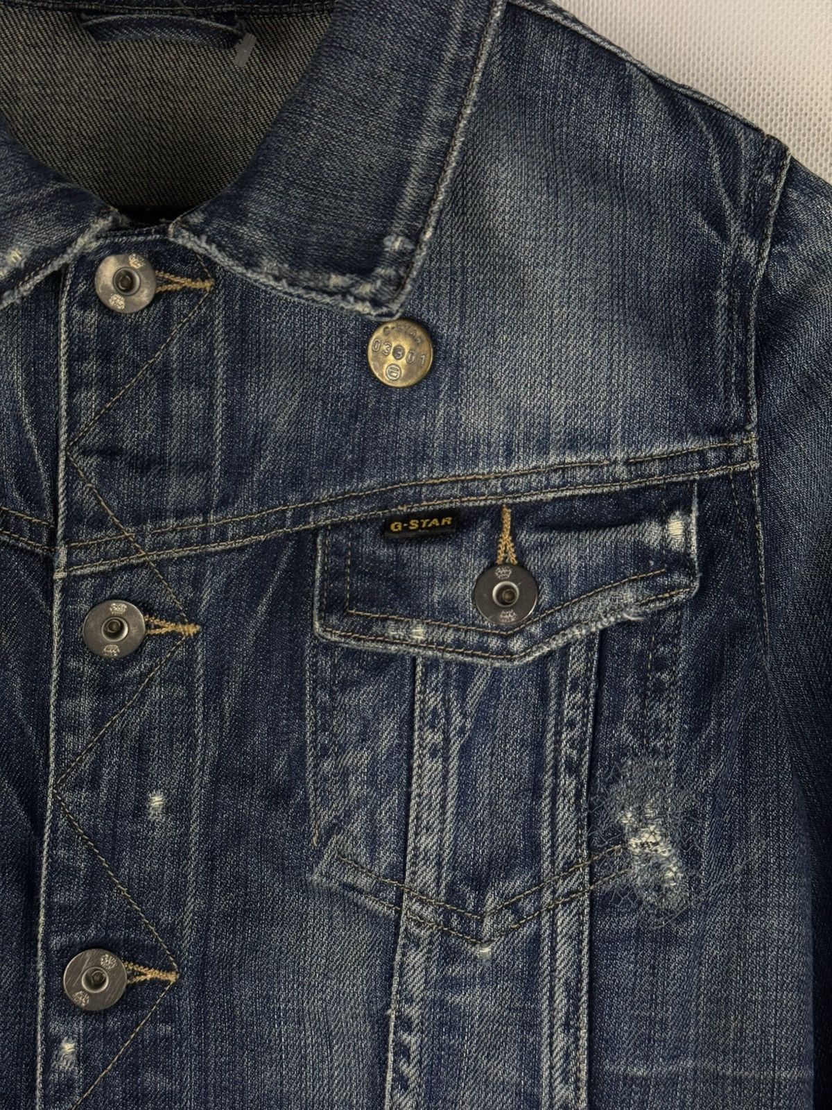G-Star G Star Raw Ladie Slim Tailor Denim Distressed Trucker Jacket Size S / US 4 / IT 40 - 11 Thumbnail