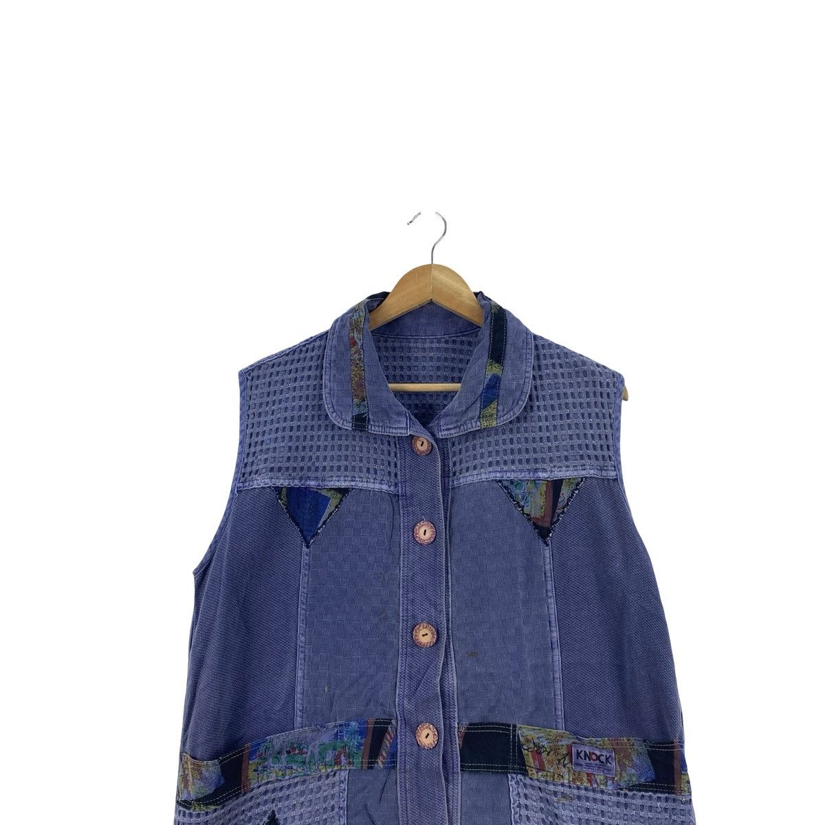 Vintage Vintage KNOCK Japan Style Patchwork Sleeveless Waffle Size XL / US 12-14 / IT 48-50 - 2 Thumbnail