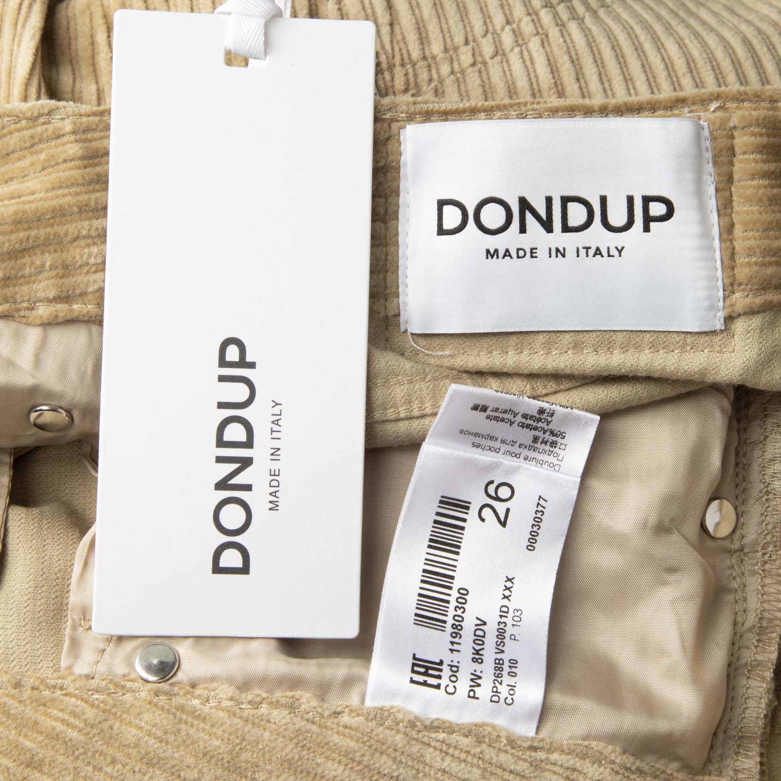 Dondup Camel Brown Rock Velvet Koons Trousers Size 27" / US 4 / IT 40 - 4 Thumbnail