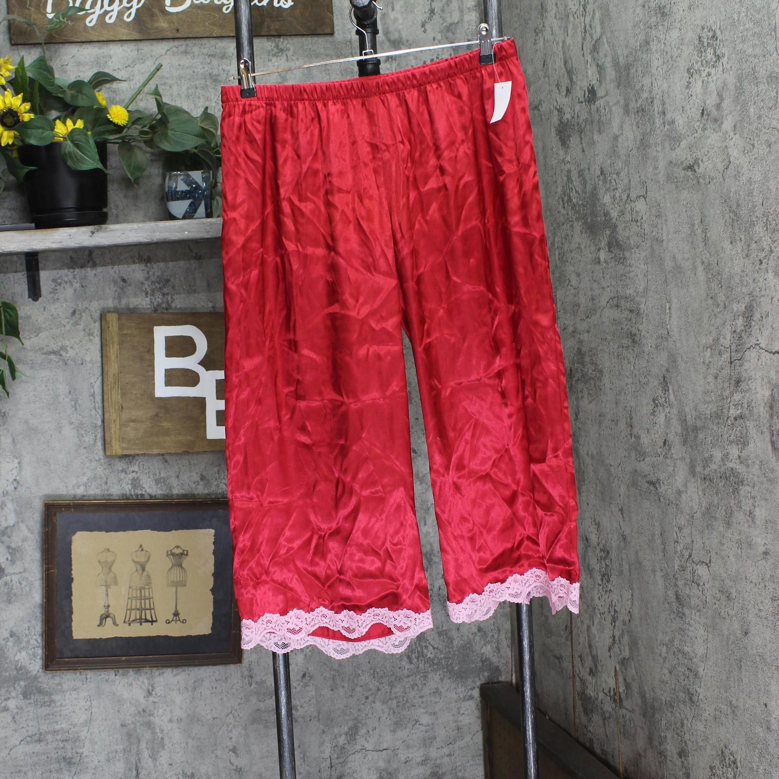Other New Linea Donatella Womens Satin Pajama Pants Los046 Red L Size 36" / US 14 / IT 50 - 1 Thumbnail