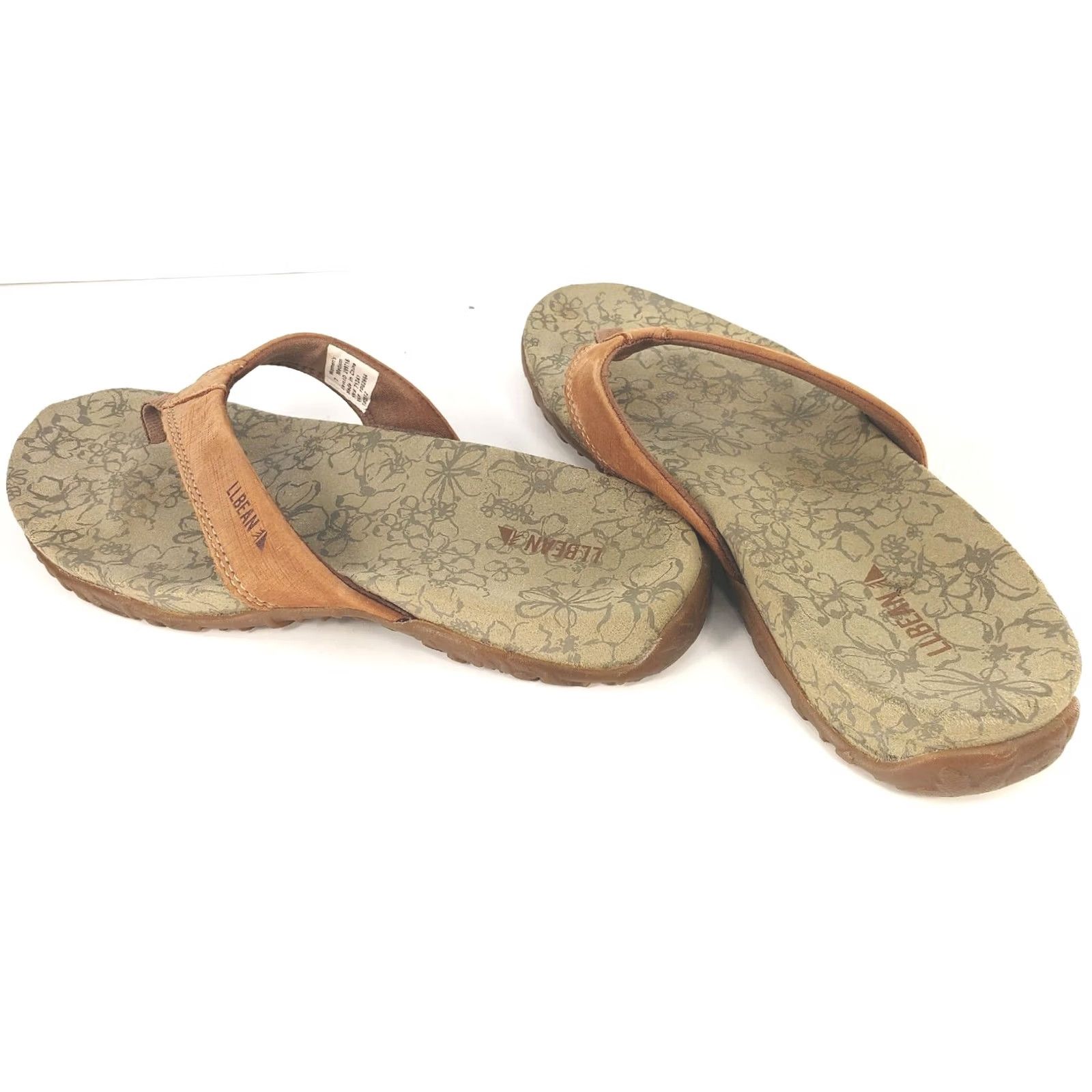 Vintage L.L. Bean Women'S 7M Light Brown Run About Flip Flop Thong Sandals 299716 Sandals Casual Comfort Motion Control Slip On Flat 7M Womens Size US 7 / IT 37 - 4 Thumbnail