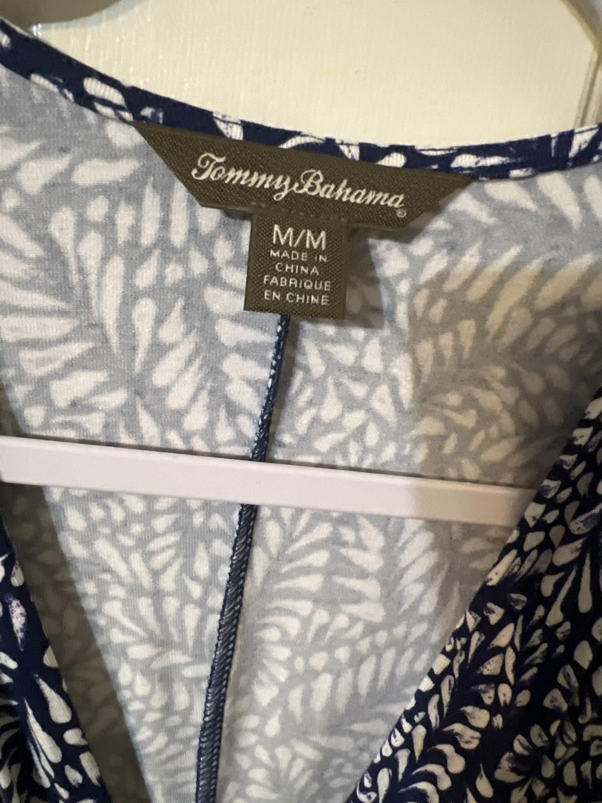Tommy Bahama Tommy Bahama Women's Blue Leaf Print Maxi Dress Size M Size M / US 6-8 / IT 42-44 - 3 Thumbnail
