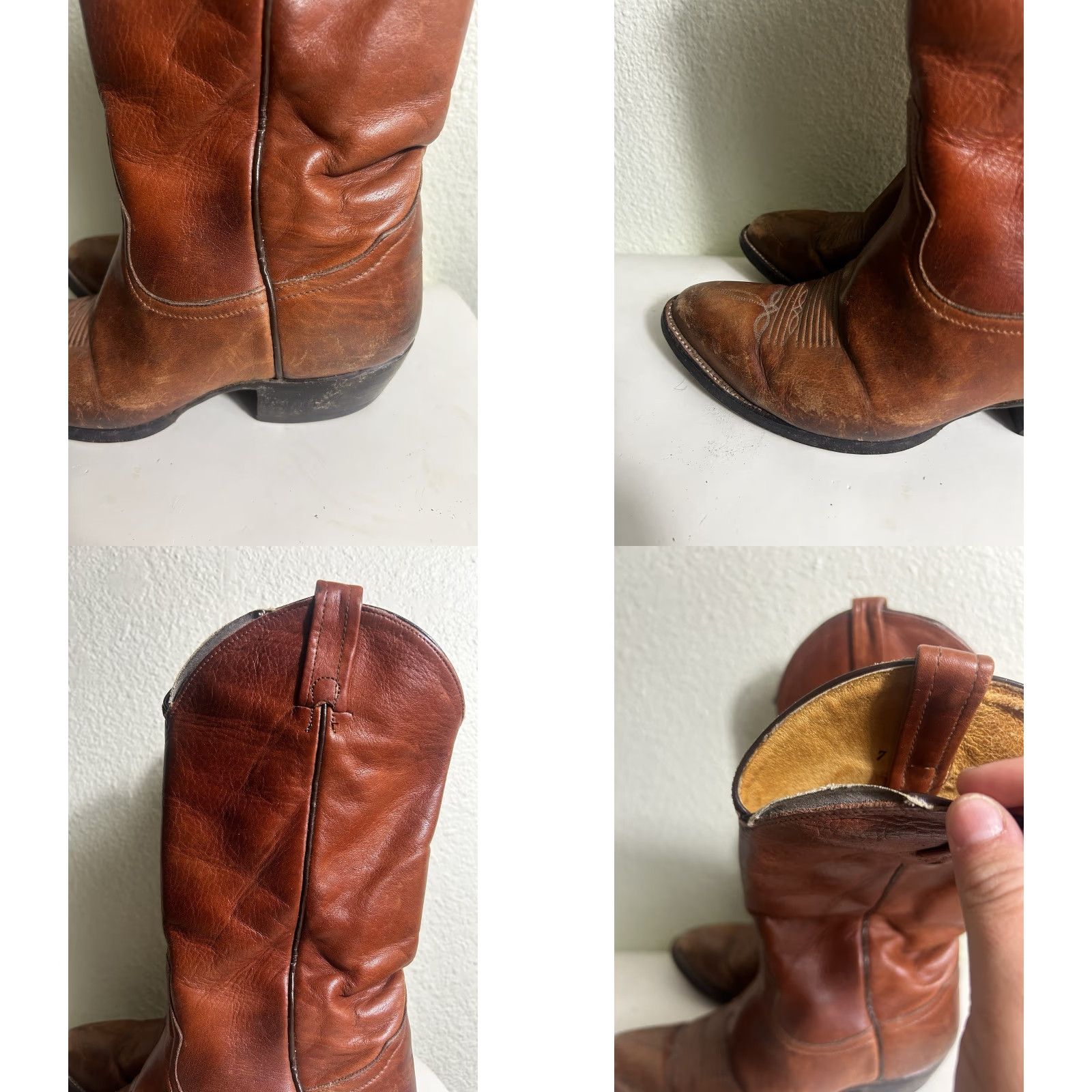 Tony Lama VINTAGE Tony Lama Men’s Boots Western 9 D Leather Cowboy USA Brown Leather 6150 Mens Size US 9 / EU 42 - 9 Thumbnail