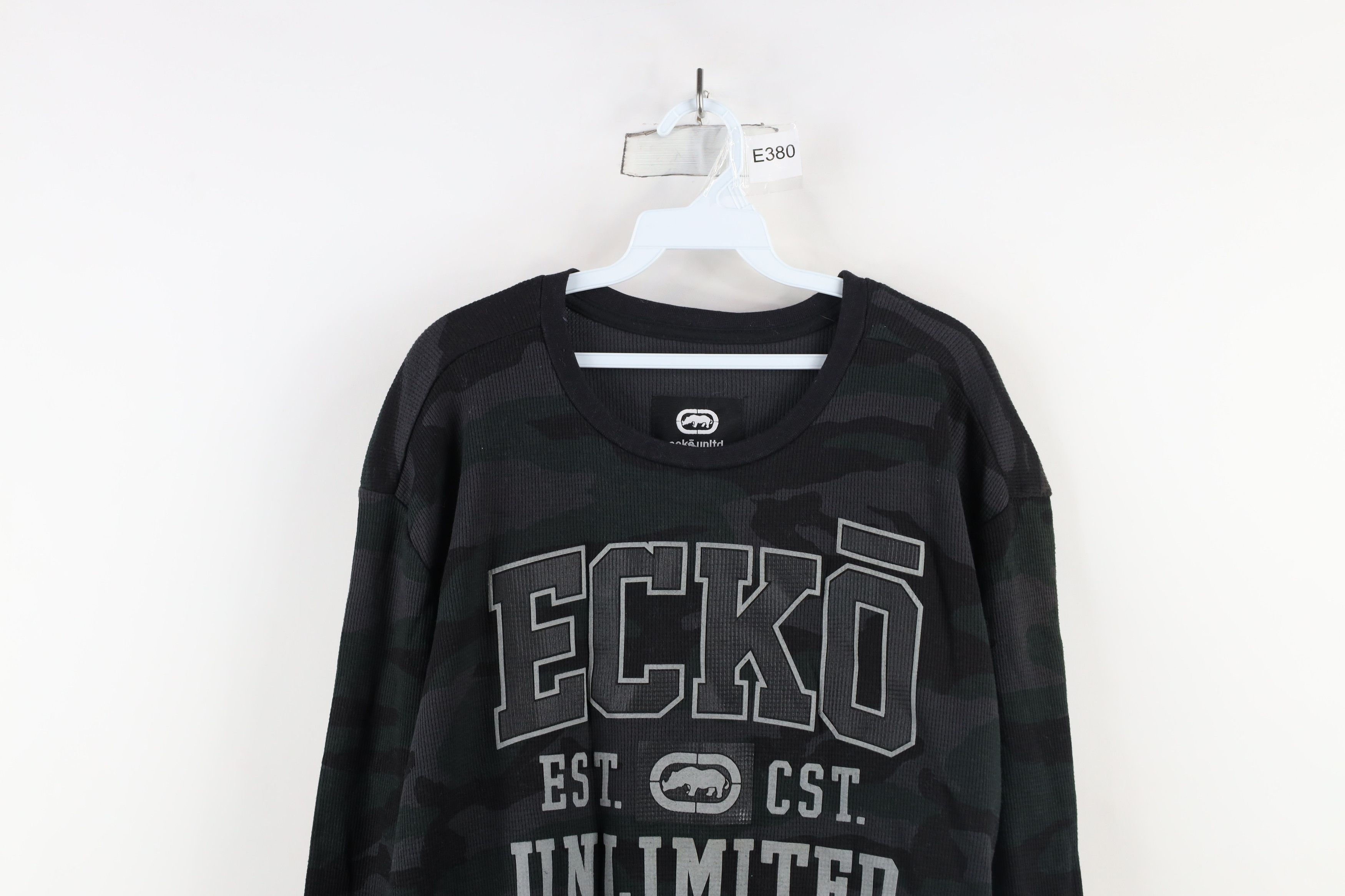 Vintage Deadstock Vintage Y2K Ecko Unlimited Waffle Knit T-Shirt Size US XXL / EU 58 / 5 - 2 Thumbnail