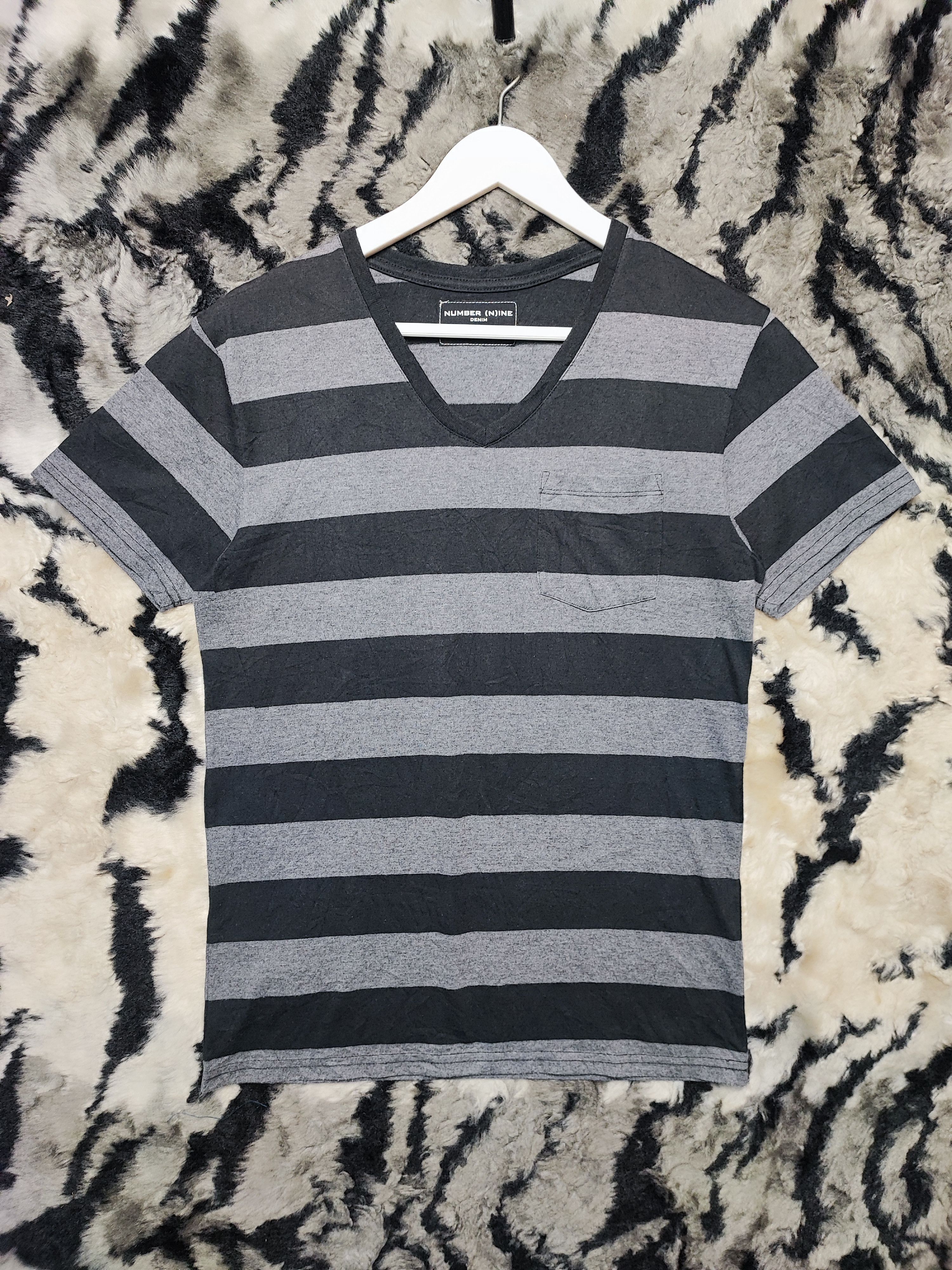 Number (N)ine Number (N)ine x Nano Universe Striped V-Neck Pocket Tee Size US XS / EU 42 / 0 - 2 Thumbnail