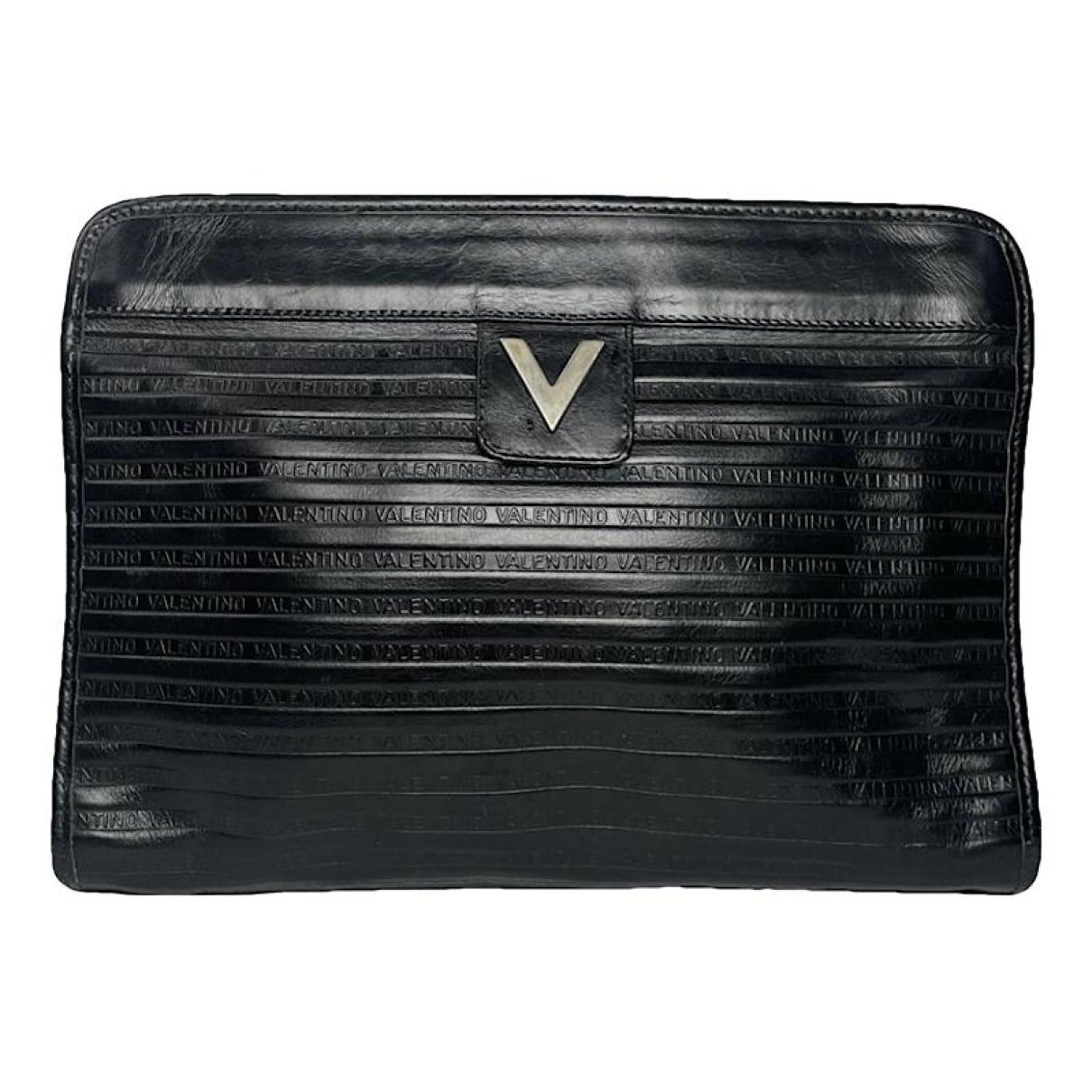 Mario Valentino Black Leather Clutch Bag Size ONE SIZE - 1 Thumbnail