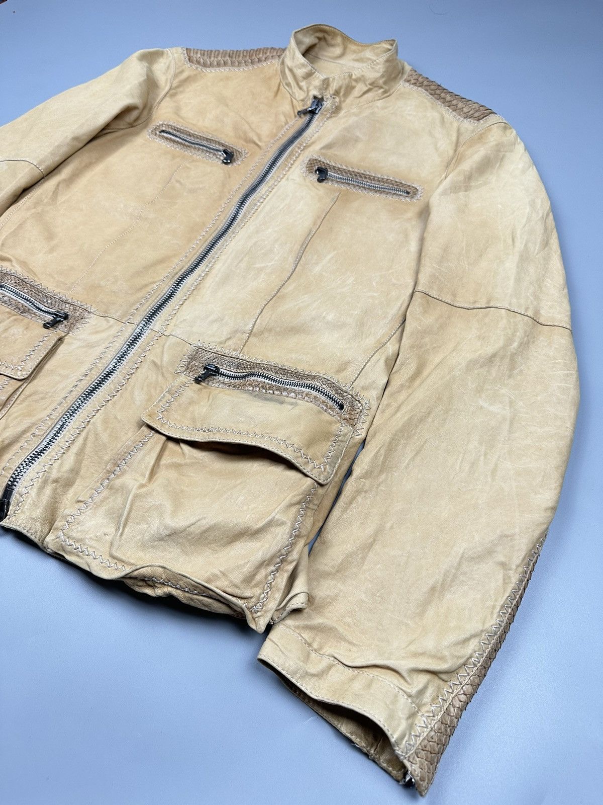 Genuine Leather 🔥Rare🔥Vintage LCR Snake Skin Leather Jacket Size US M / EU 48-50 / 2 - 3 Thumbnail
