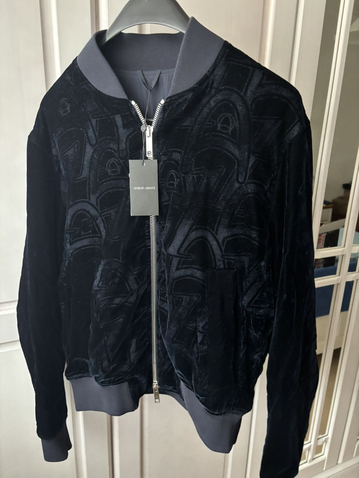 Giorgio Armani Giorgio Armani monogram pattern velvet bomber jacket Size US M / EU 48-50 / 2 - 4 Thumbnail