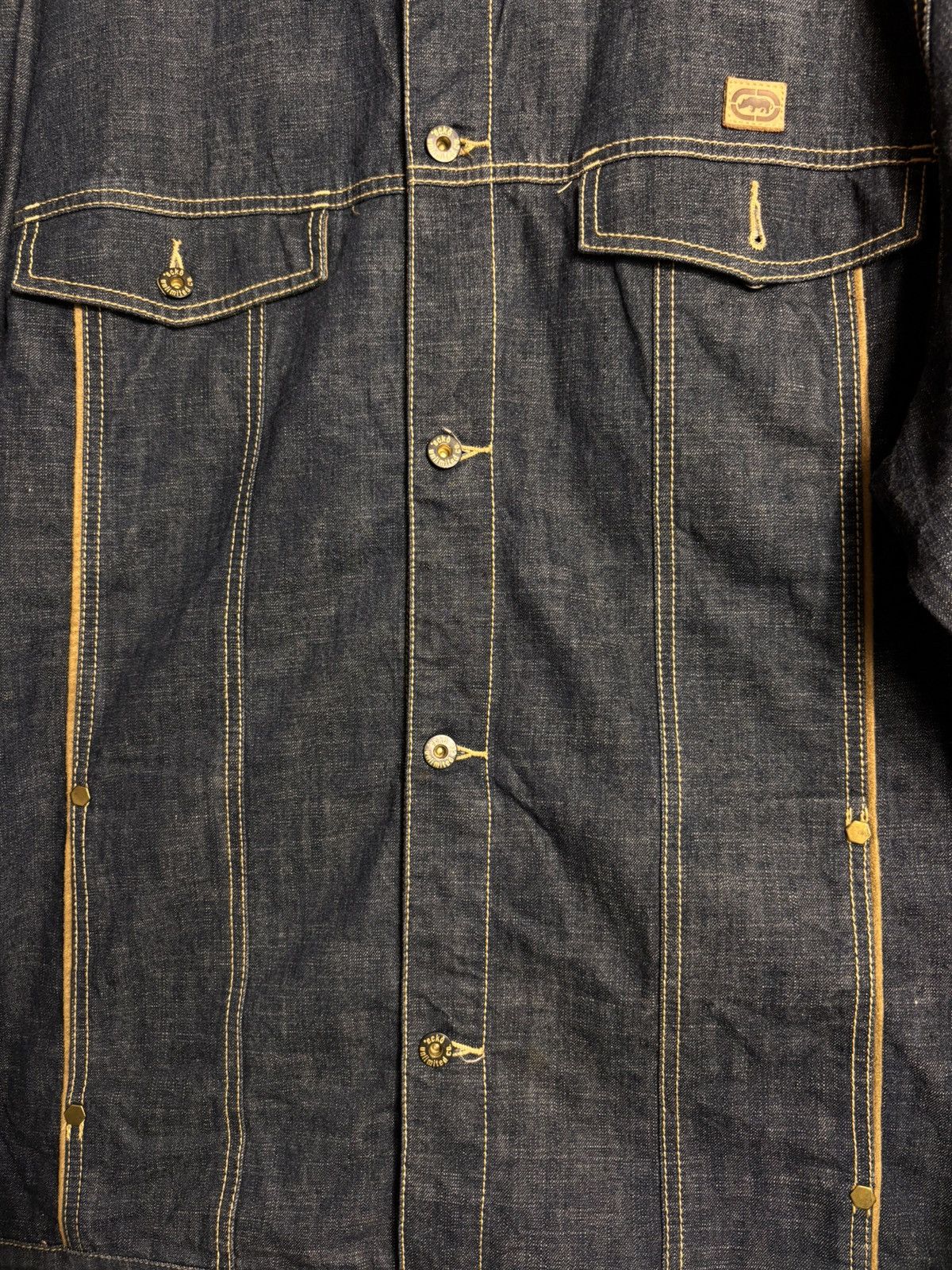 Vintage Ecko Unltd Denim Suede Accents Lightweight Jacket Size US XL / EU 56 / 4 - 7 Thumbnail