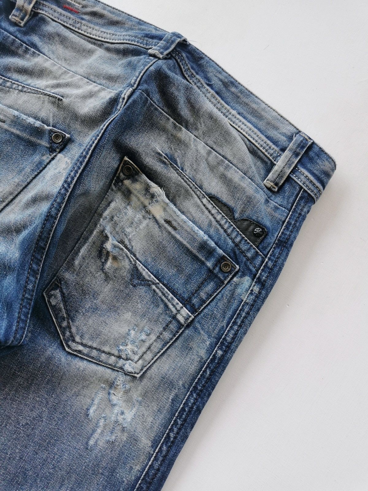 Diesel Black Gold Blue Eyecons Diesel Distressed Skinny Jeans Size US 30 / EU 46 - 8 Thumbnail