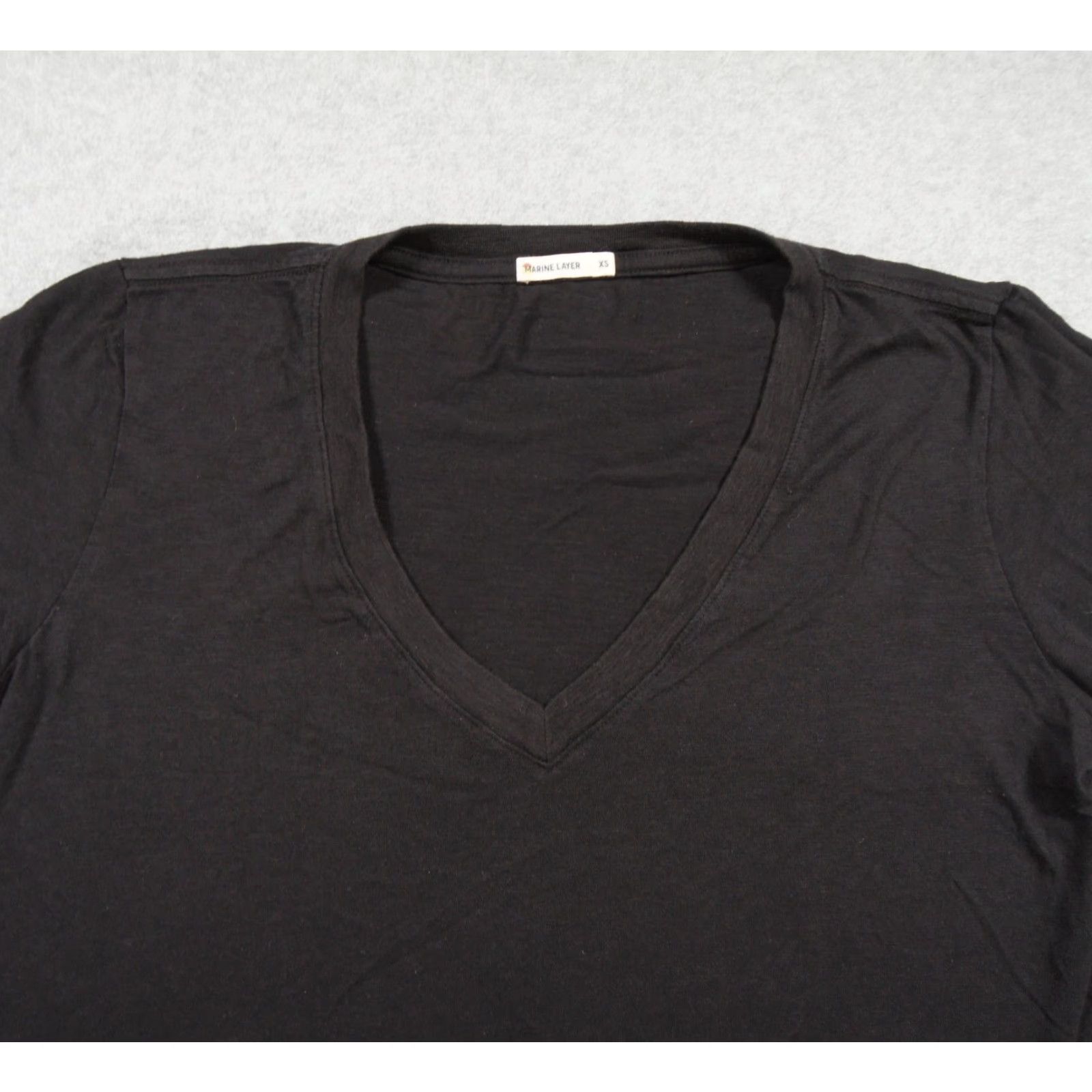 Marine Layer Marine Layer T-Shirt Womens XS Black V-Neck Relaxed Oversized Tee - Casual All Seasons Size XS / US 0-2 / IT 36-38 - 2 Thumbnail