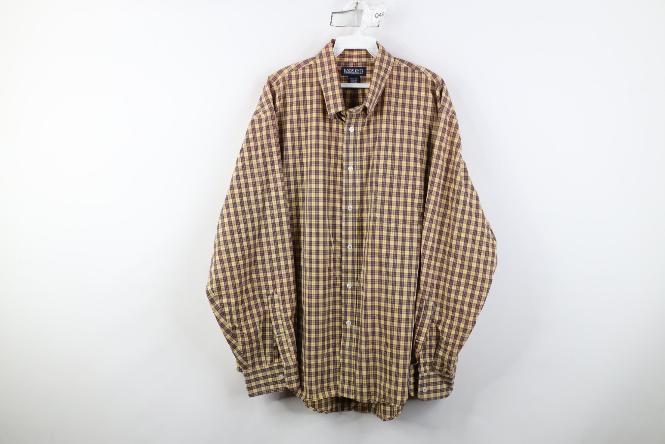 Lands' End Vintage 90s Lands End Collared Button Down Shirt Plaid Size US XL / EU 56 / 4 - 1 Thumbnail