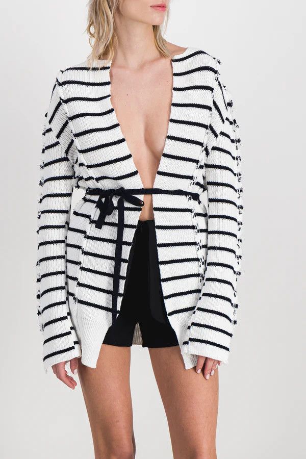 Marni o1y1125 Cardigan in White/Black Size S / US 4 / IT 40 - 2 Thumbnail