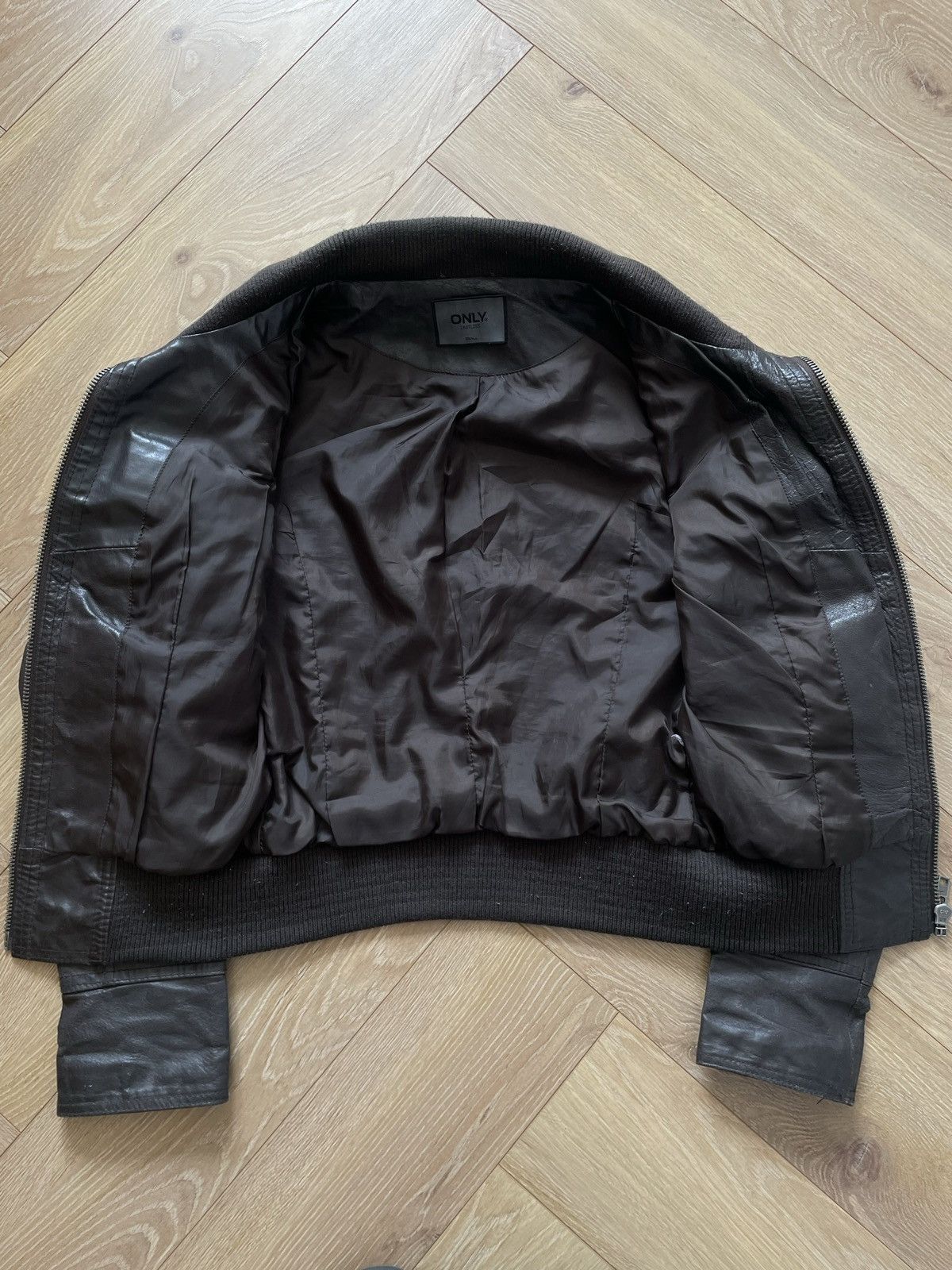 Vintage Brown Retro 90s Genuine Real Leater Bomber Punk Rock Cyber Size S / US 4 / IT 40 - 7 Thumbnail