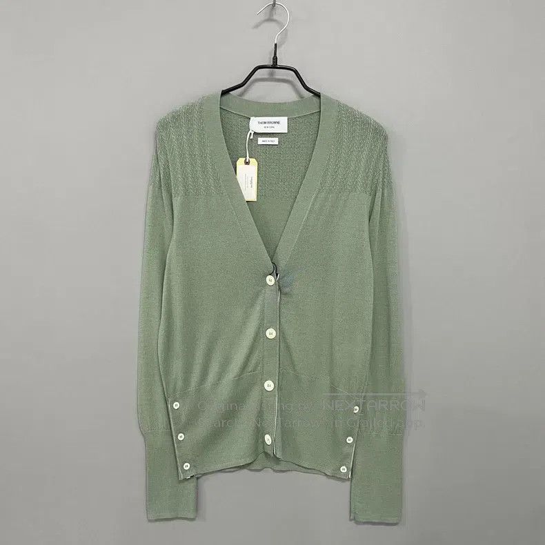 Thom Browne Thom Browne Teal Green Wool Cardigan Size US XS / EU 42 / 0 - 1 Thumbnail