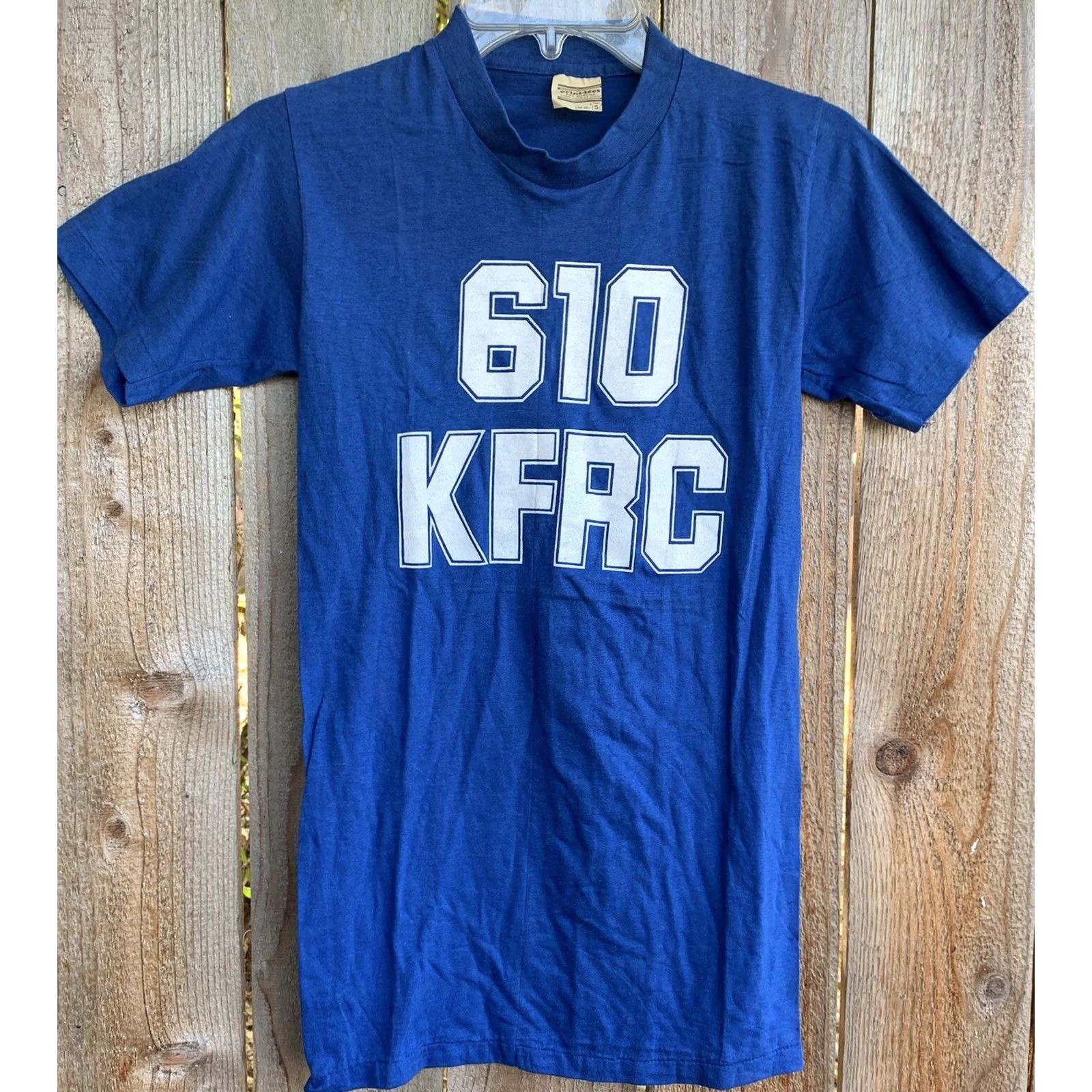 Vintage Vintage 610 KFRC T Shirt Print Tees 34-36 S Single Stitch 70s 80s Runs Small Blue 100% Cotton Unisex Graphic Tee shirt Mens Womens Boys Girls Shirt Size US S / EU 44-46 / 1 - 5 Thumbnail