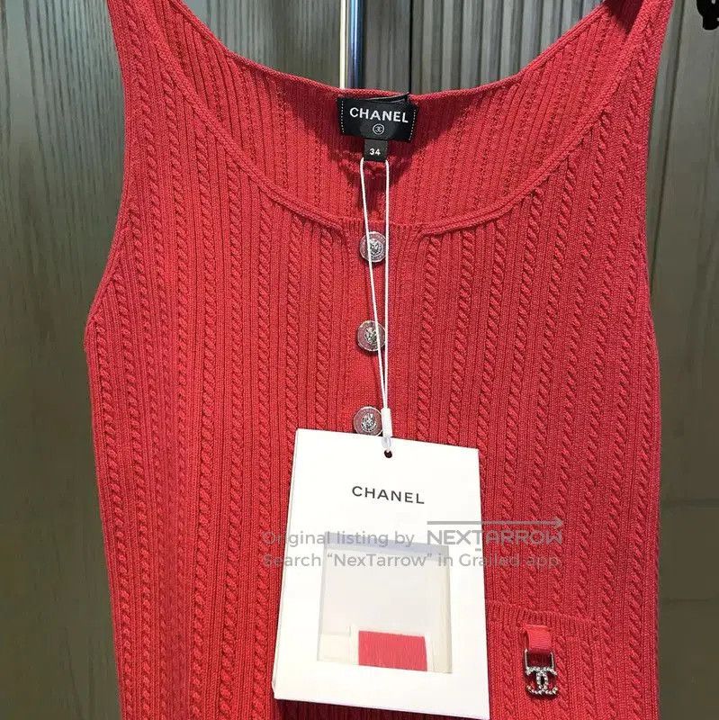 Chanel Chanel Red Cotton Blend Women's Pullover . Size S / US 4 / IT 40 - 6 Thumbnail
