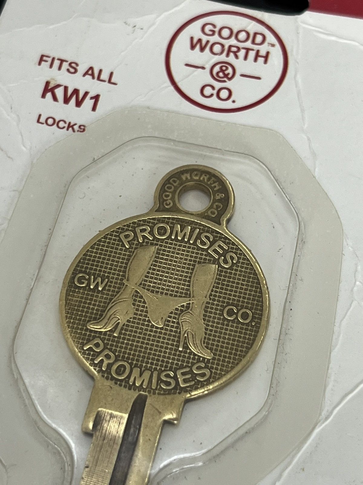 Good Worth & Co. Rare Vintage Brass “PROMISES” Key Pendant Good Worth & Co Size ONE SIZE - 1 Thumbnail