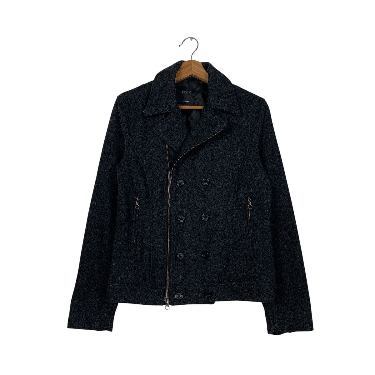 Japanese Brand Japanese Brand Edge Double Colar Motorcycle Wool Jacket Size US M / EU 48-50 / 2 - 1 Thumbnail
