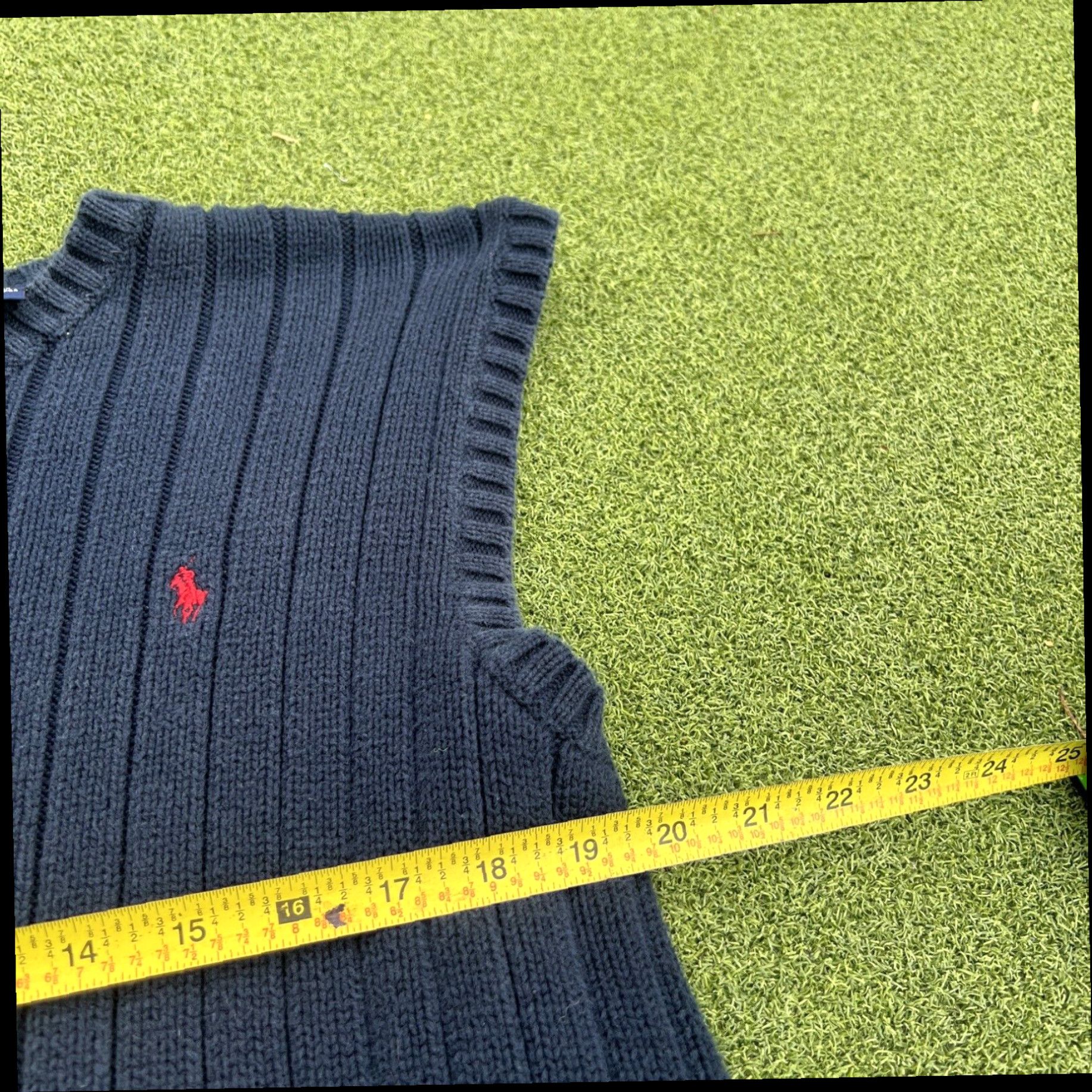 Polo Ralph Lauren Polo Ralph Lauren Vest Mens Xl V-Neck Knit Pullover Sweater Ribbed Navy Blue Size US XL / EU 56 / 4 - 6 Thumbnail