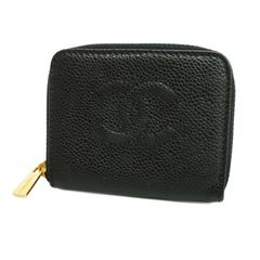 Classic small flap wallet - Lambskin & gold-tone metal, black