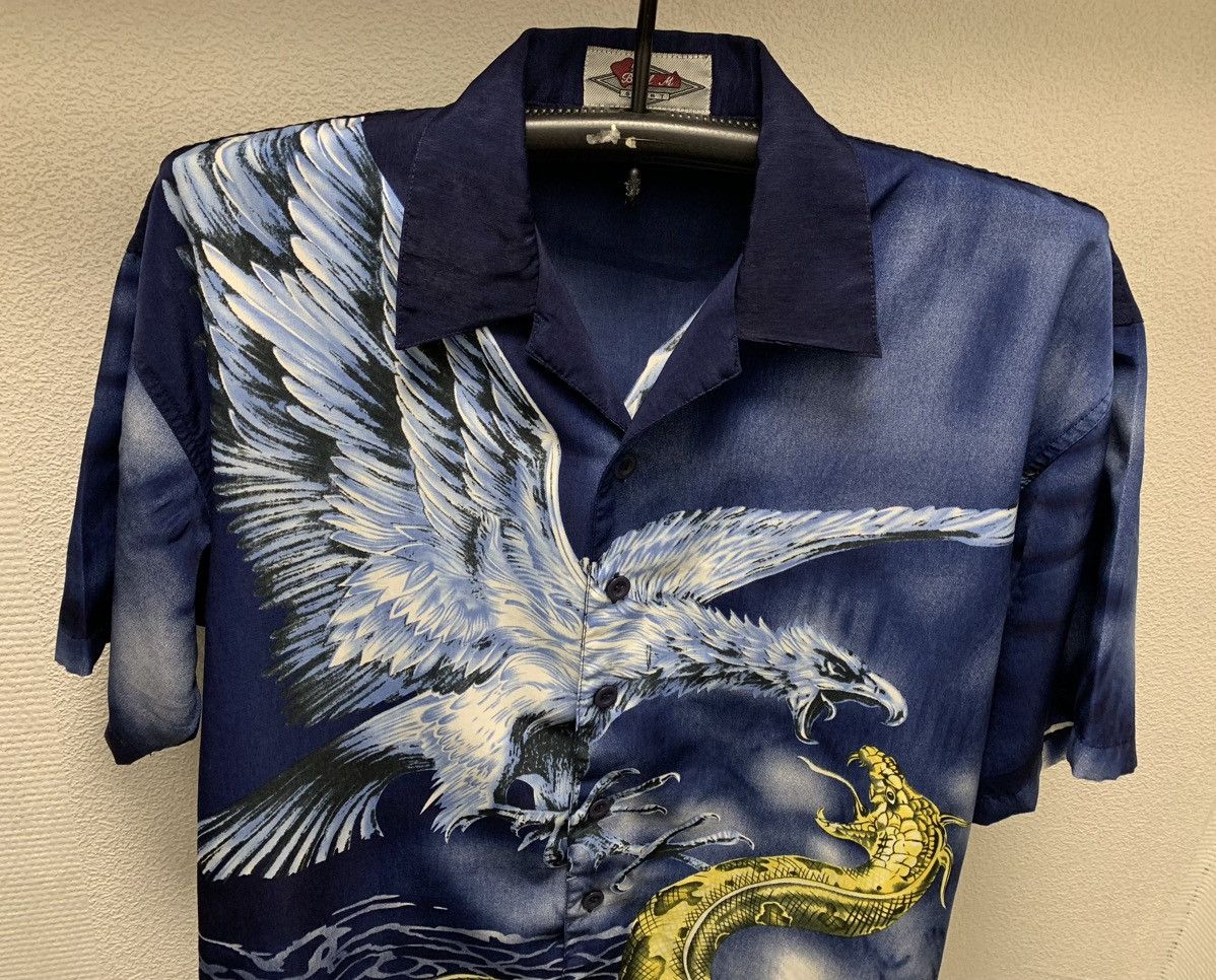Japanese Brand Vintage shirt Japan Japanese style dragon craz shirt hawai L Size US L / EU 52-54 / 3 - 2 Thumbnail