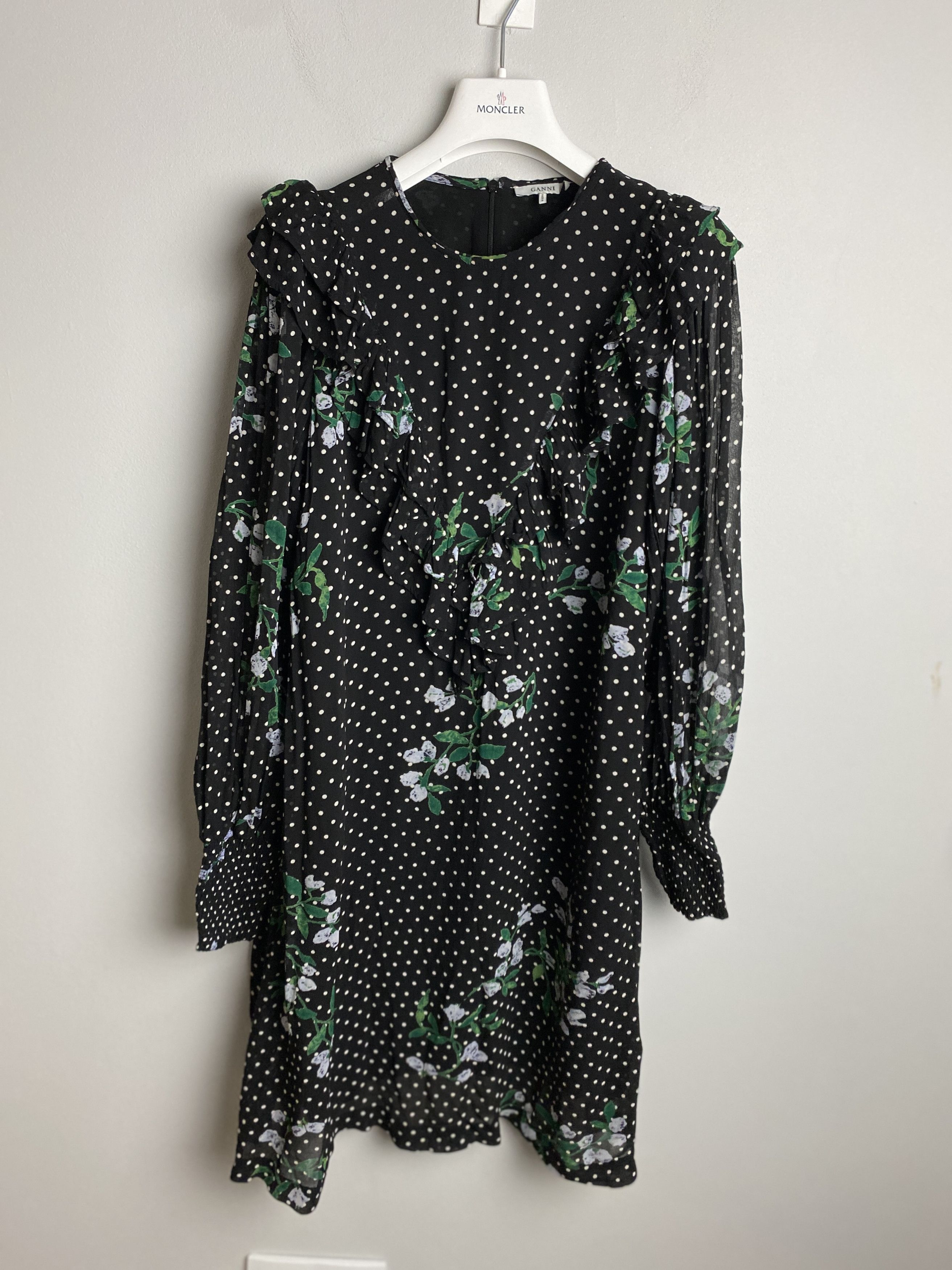 Ganni Ganni Rometty Georgette polka dot floral viscose dress Size S / US 4 / IT 40 - 1 Thumbnail