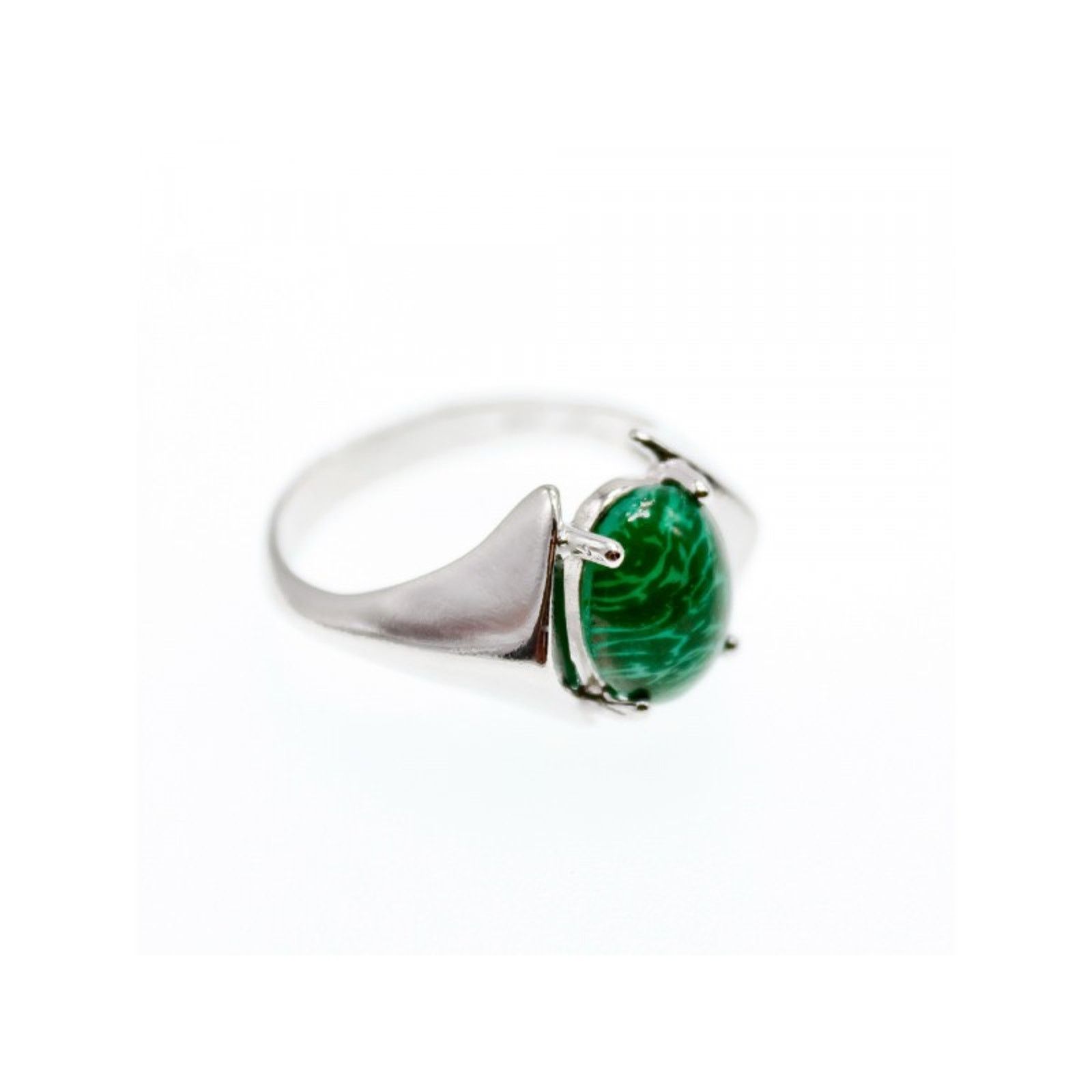 Jewelry 925 STERLING SILVER MALACHITE RING SIZE 7 Size ONE SIZE - 3 Thumbnail