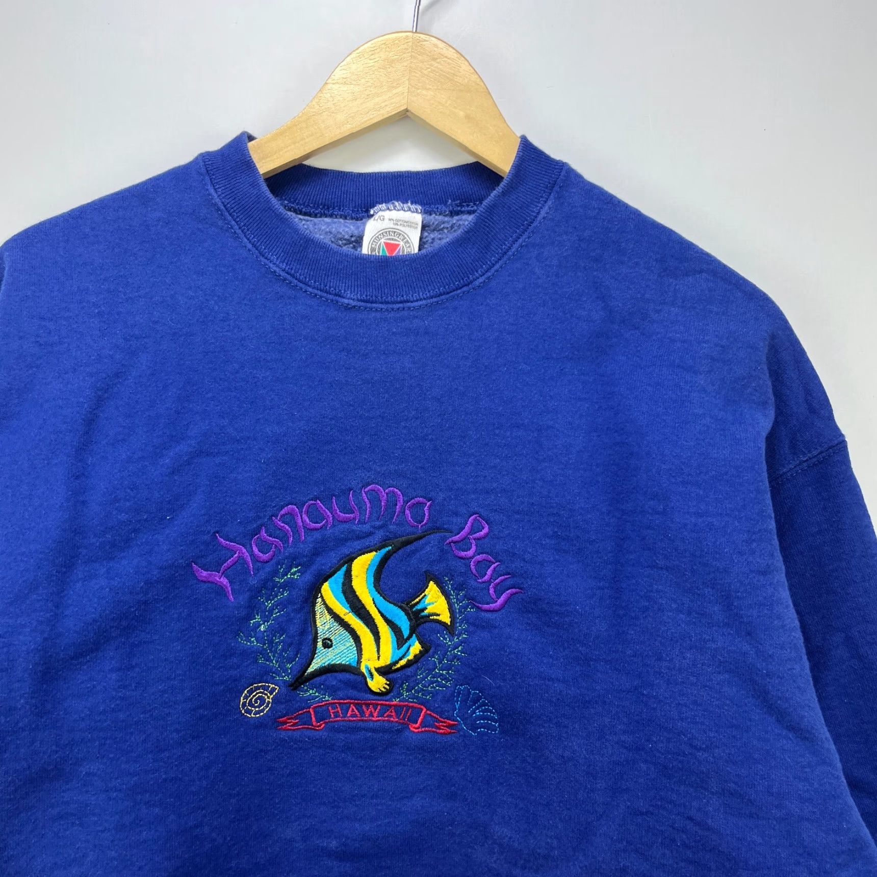 Vintage VINTAGE Hawaii Fish Sweatshirt L Mens Blue 90s Nature Animal Shirt Pullover Size US L / EU 52-54 / 3 - 2 Thumbnail