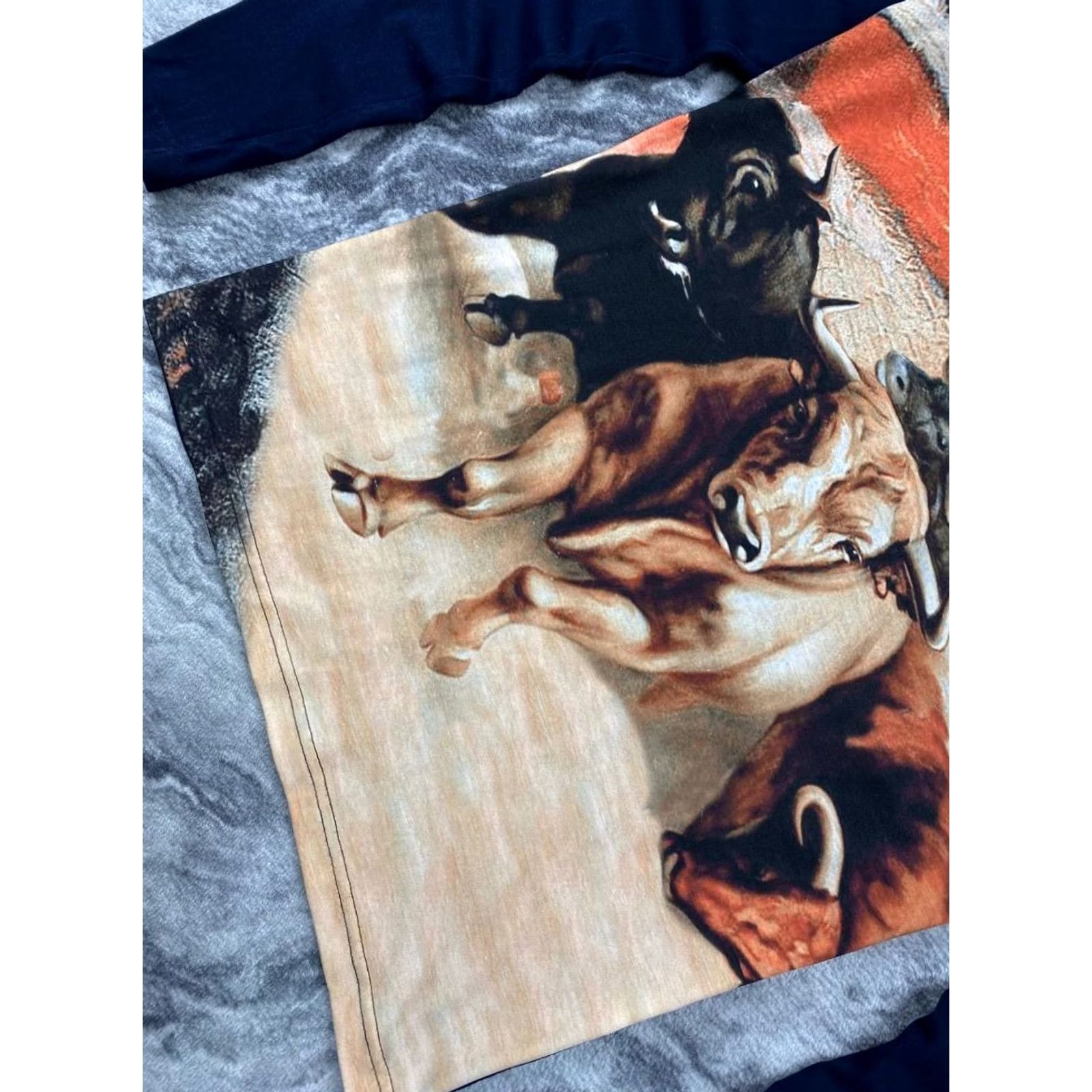 Dolce & Gabbana VINTAGE Dolce Gabbana Raging Bull Long Sleeve Big Logo T-Shirt Mens Size 46 Blue Size US XXL / EU 58 / 5 - 3 Thumbnail