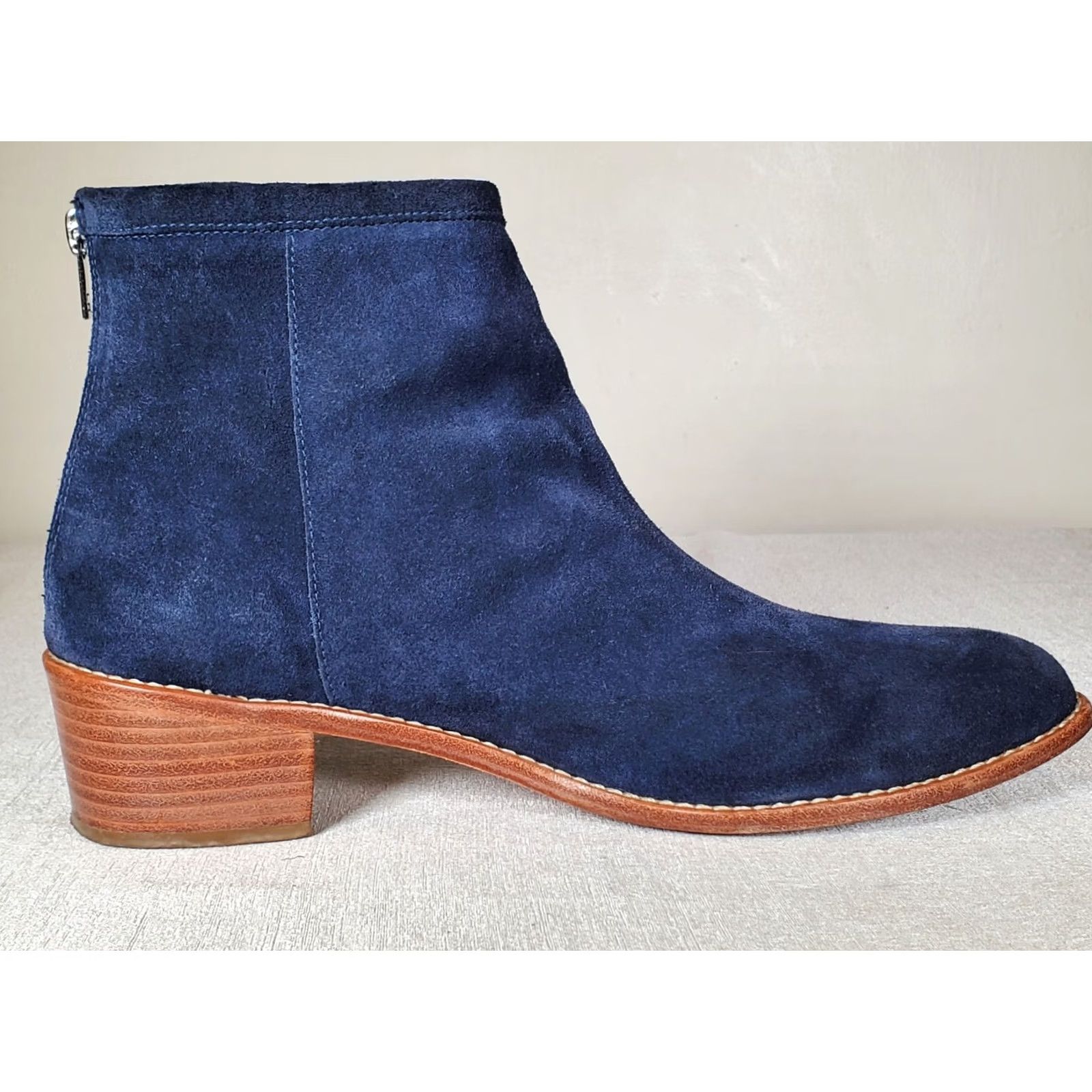 Loeffler Randall Loeffler Randall Felix Blue Suede Leather Ankle Boots Women's US 11 B Back Zip Exposed Zipper LR Logo Pull Suede Leather Sole Size US 11 / IT 41 - 5 Thumbnail
